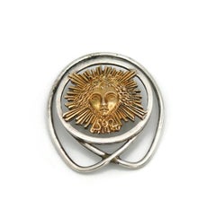 HERMES Vintage The Sun King Silver Money Clip