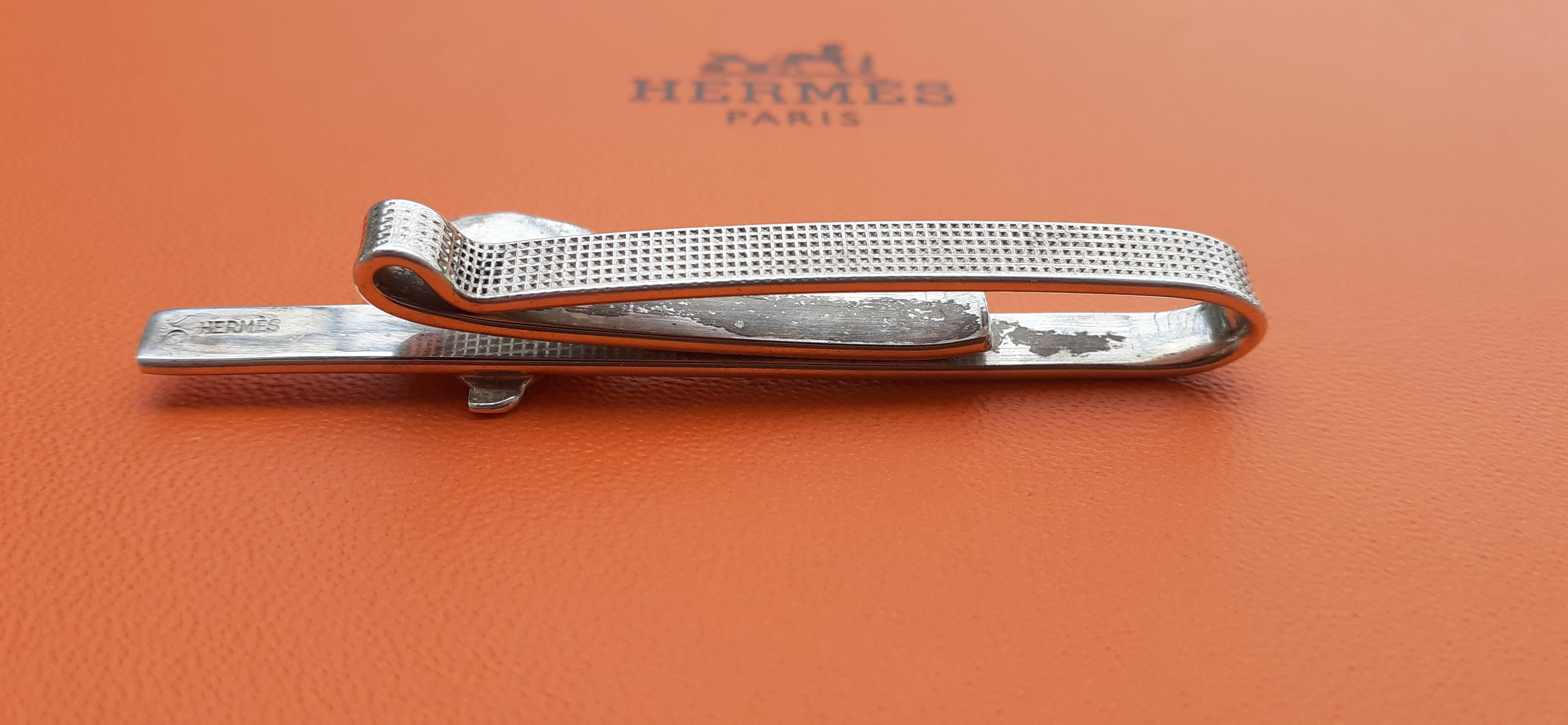 Men's Hermès Vintage Tie Clip in Silver Hot Air Balloon or Seashell For Sale