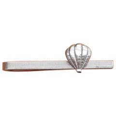 Hermès Vintage Tie Clip in Silver Hot Air Balloon or Seashell