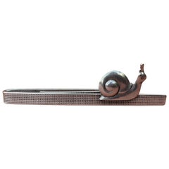 Hermès Vintage Tie Clip in Silver Snail Pattern Rare