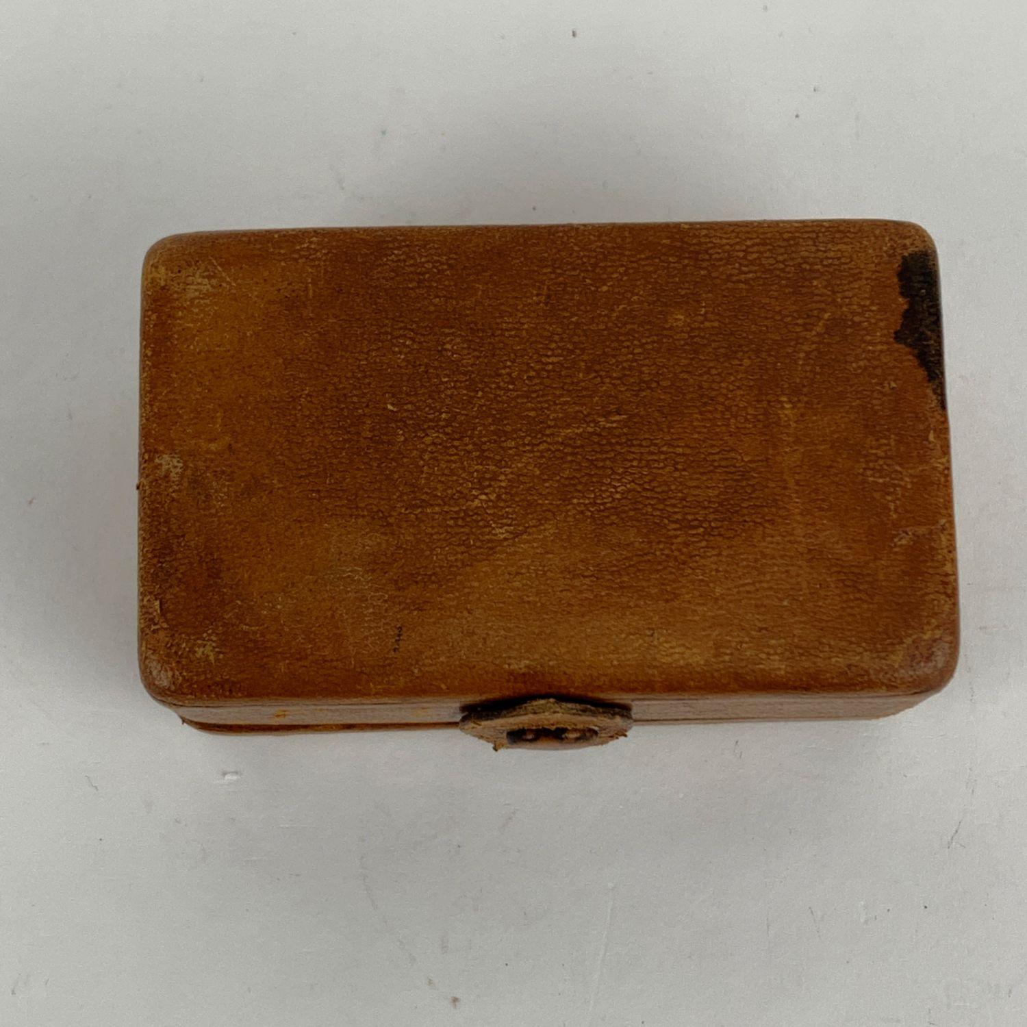Hermes Vintage Travel Razor Shaving Set Brown Leather Case en vente 1
