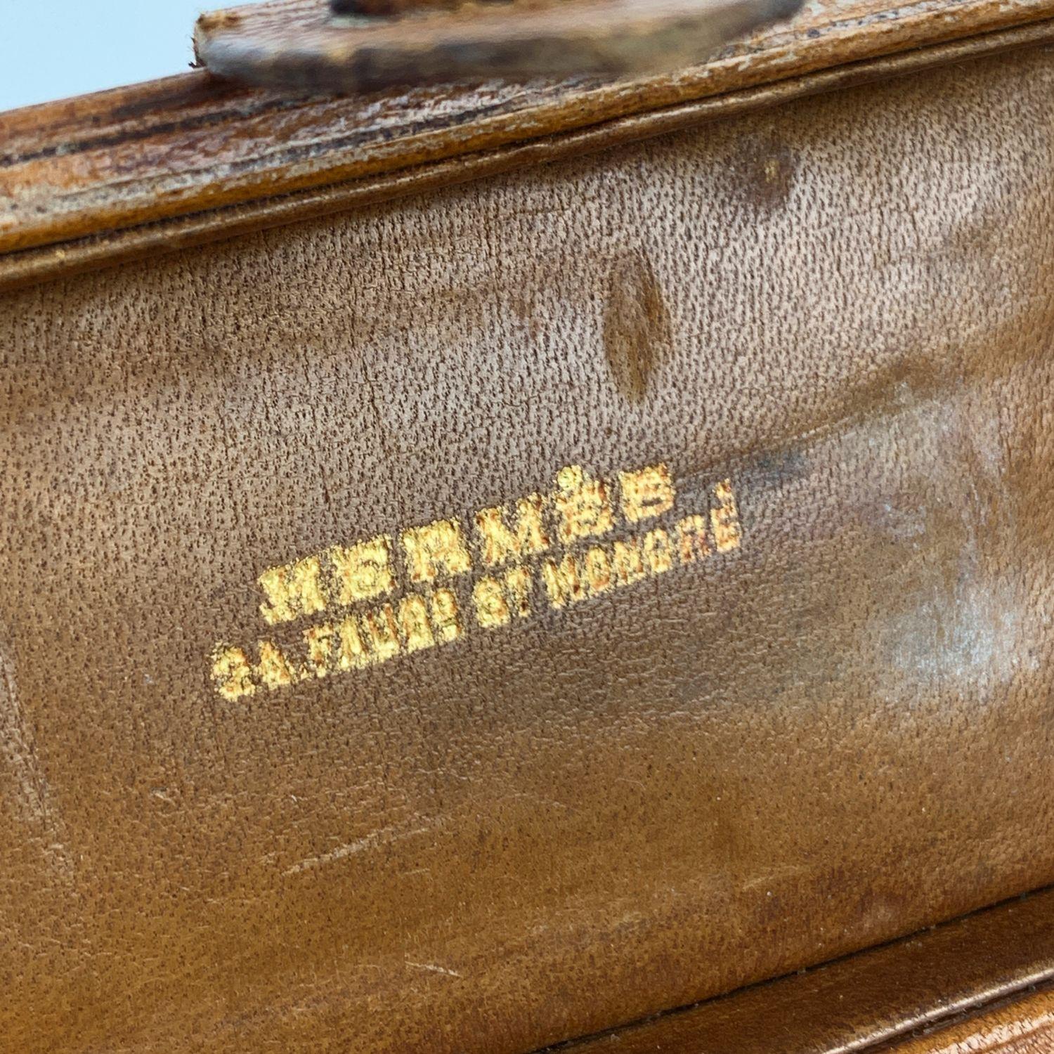 Hermes Vintage Travel Razor Shaving Set Brown Leather Case en vente 2