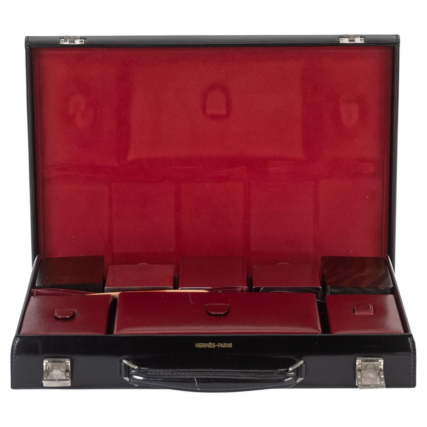 Hermès Vintage Schminktasche in Burgund