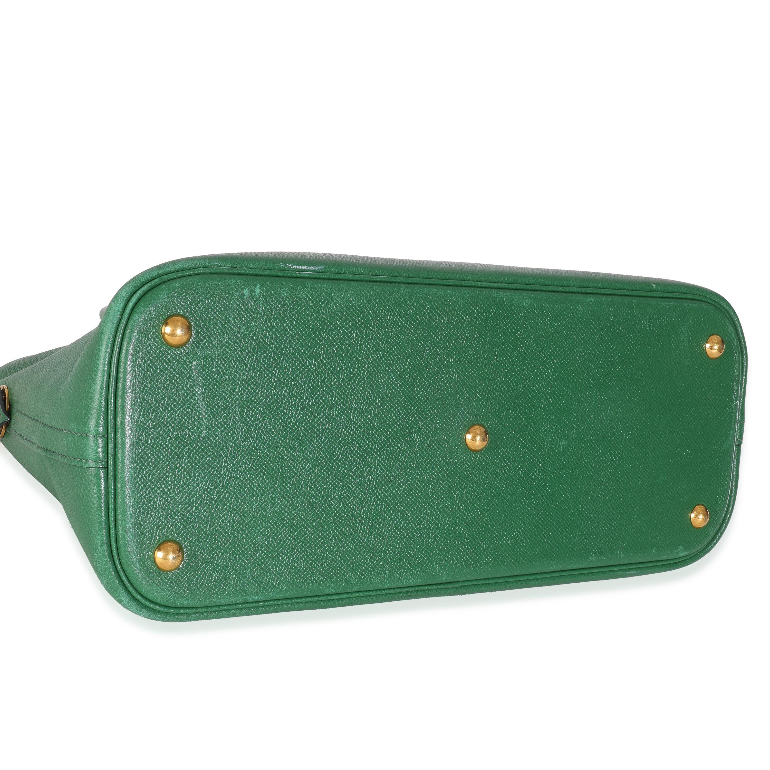 Hermès Vintage Vert Bengale Courchevel Bolide 35 GHW im Angebot 2