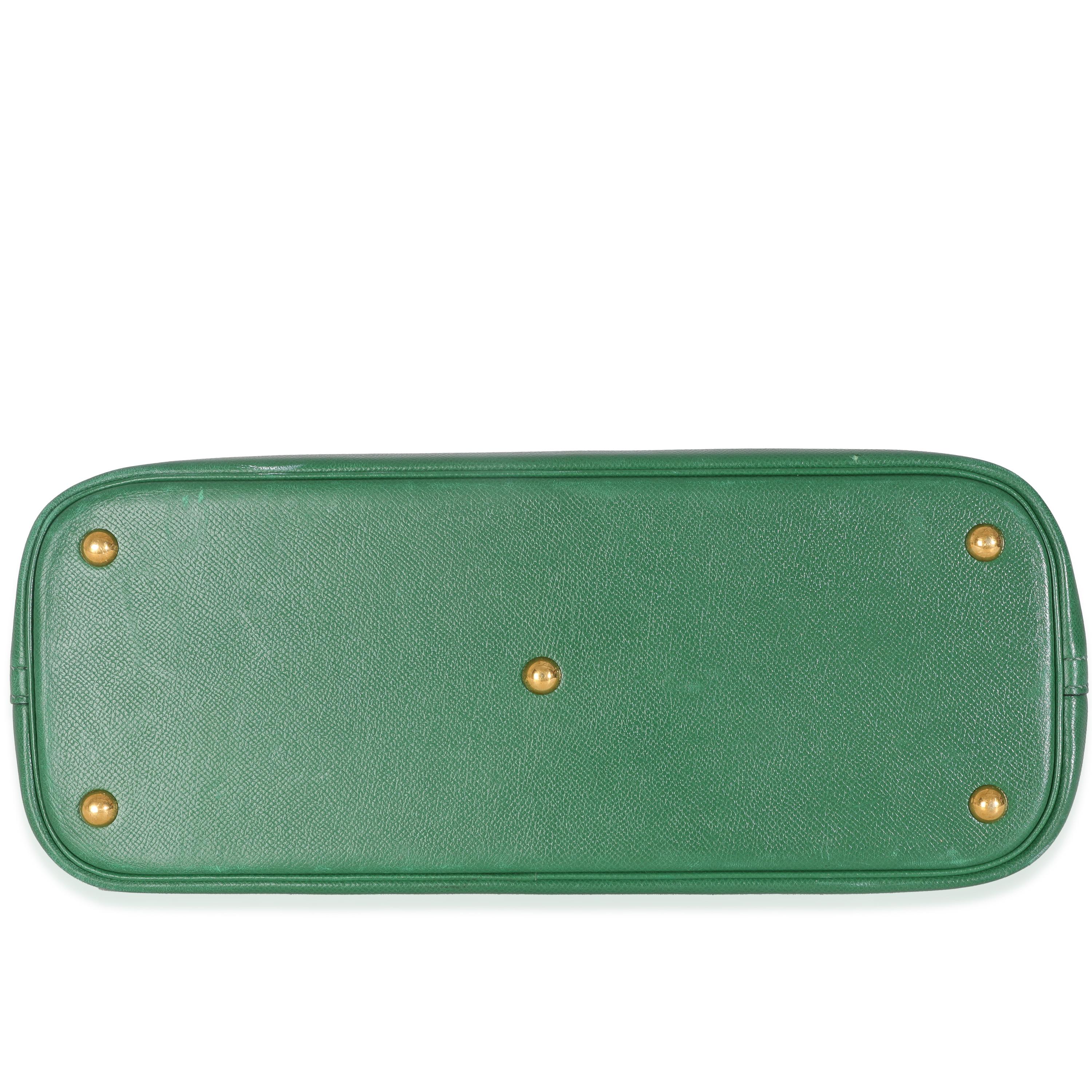 Hermès Vintage Vert Bengale Courchevel Bolide 35 GHW im Angebot 3