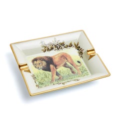Hermès Vintage Vide Poche Cendrier Lion Feline Ashtray Trinket Bowl Hermes NIB