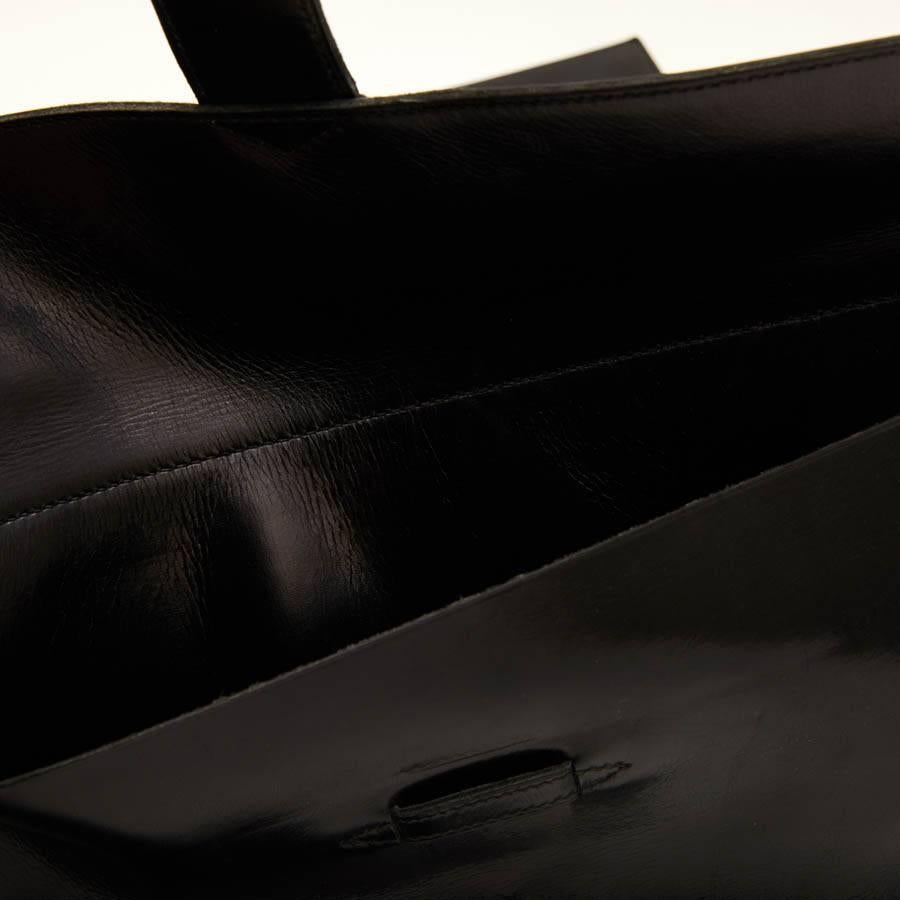 HERMES Vintage Wallet-Briefcase in Black Smooth Box Leather 6