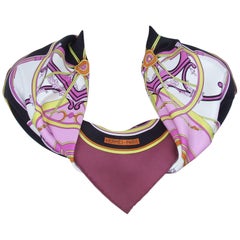 Hermes Vintage Washington's Carriage Carré Soie Vintage 67 cm Silk Scarf