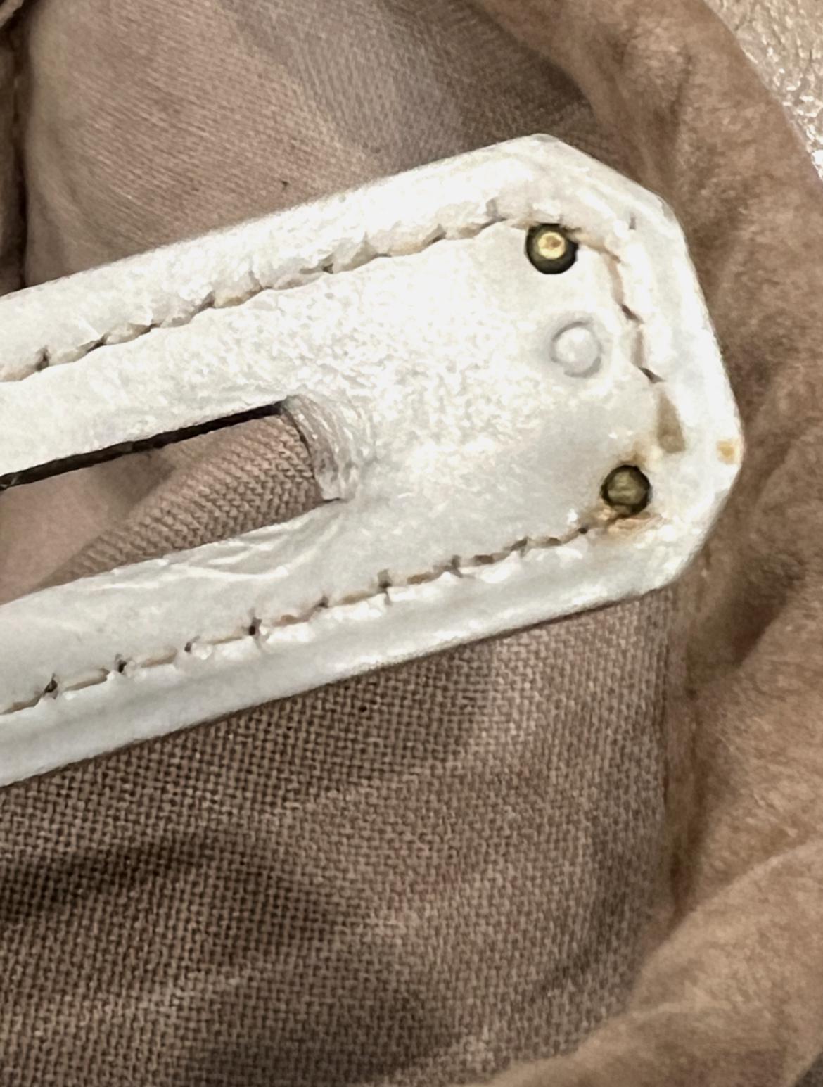 HERMÈS Bolso Vintage Kelly 28 Blanco/Blanco Circa 1967 c/ Correa Desmontable 13