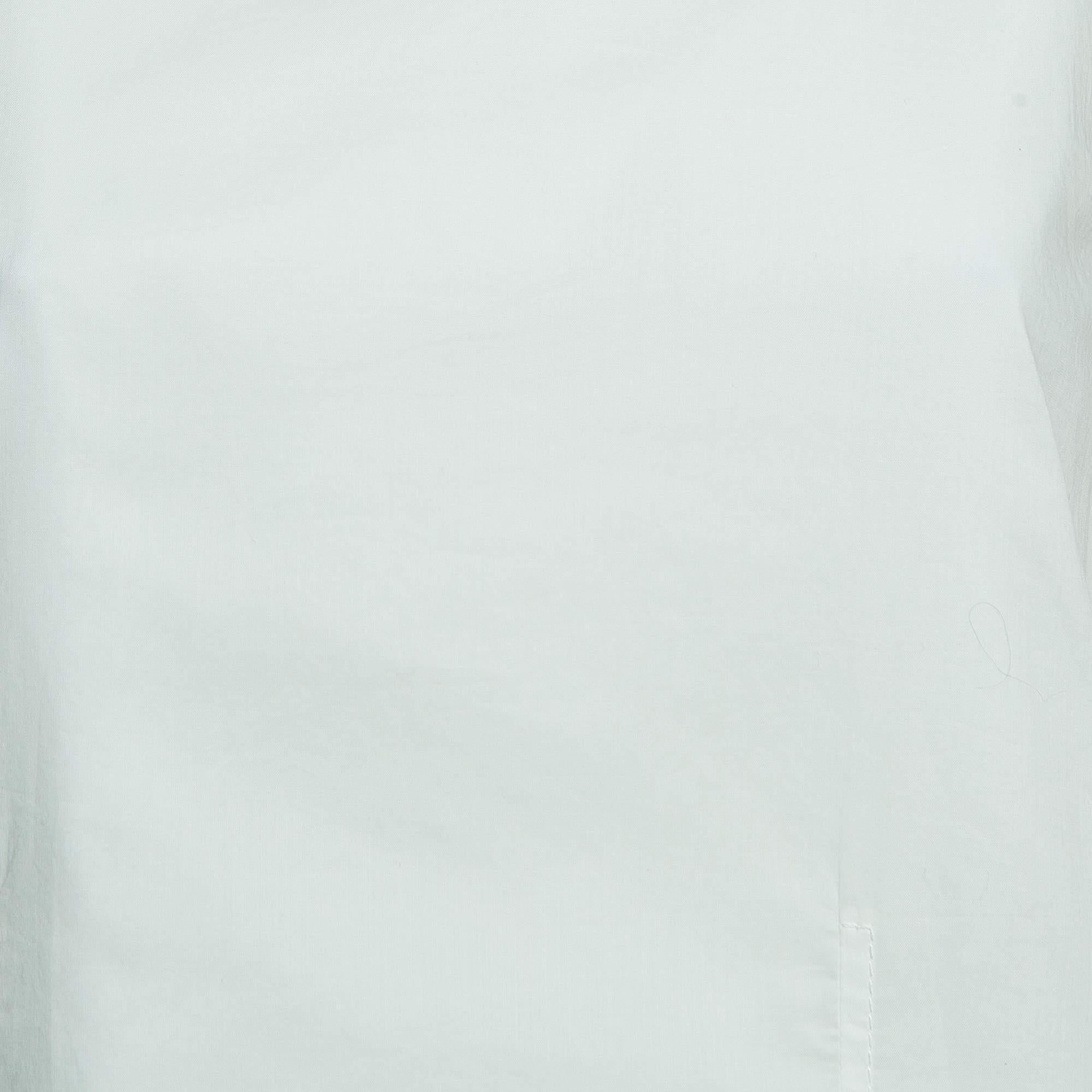 Hermes Vintage White Cotton Layered Sleeveless Top S In Good Condition In Dubai, Al Qouz 2