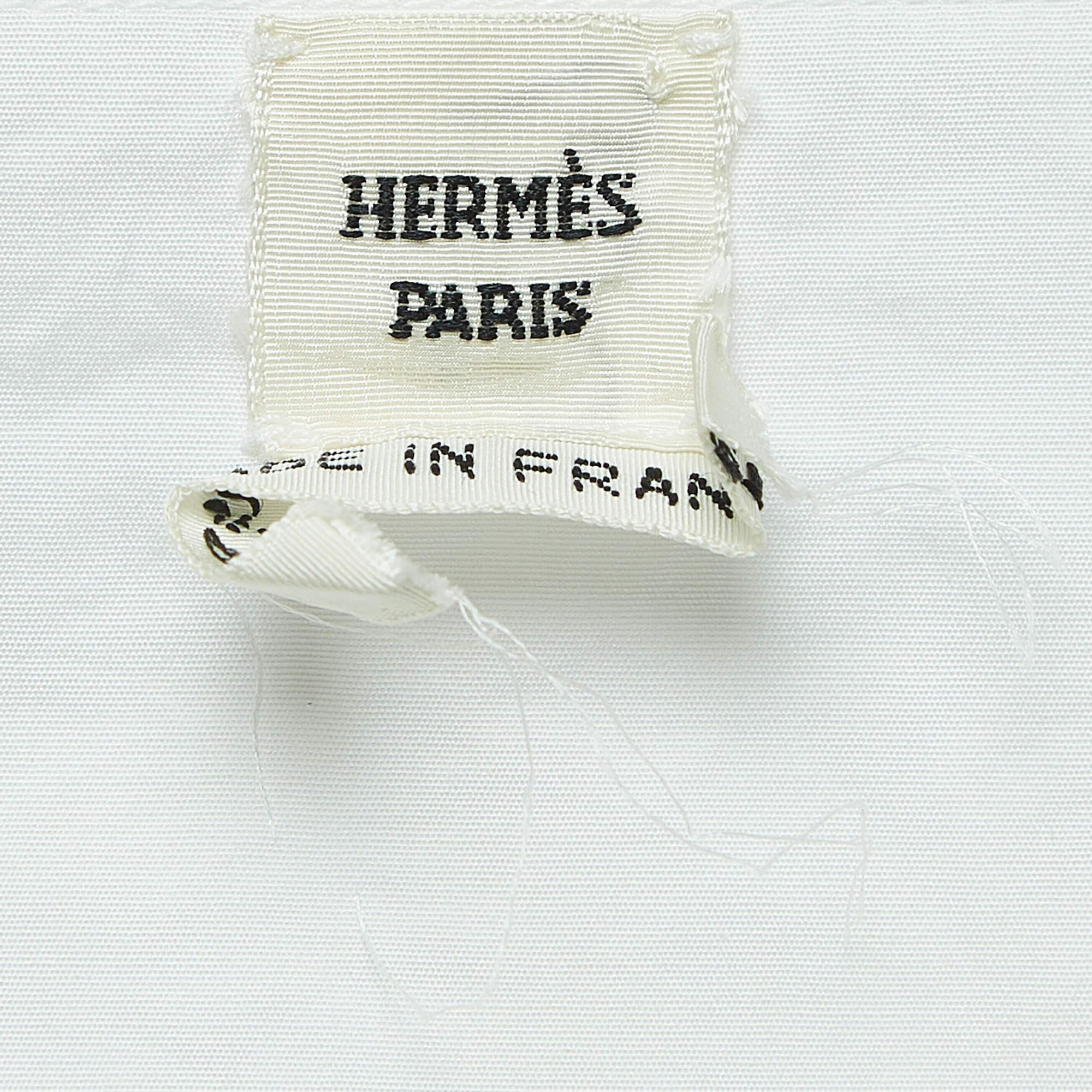 Hermes Vintage White Cotton Layered Sleeveless Top S 1