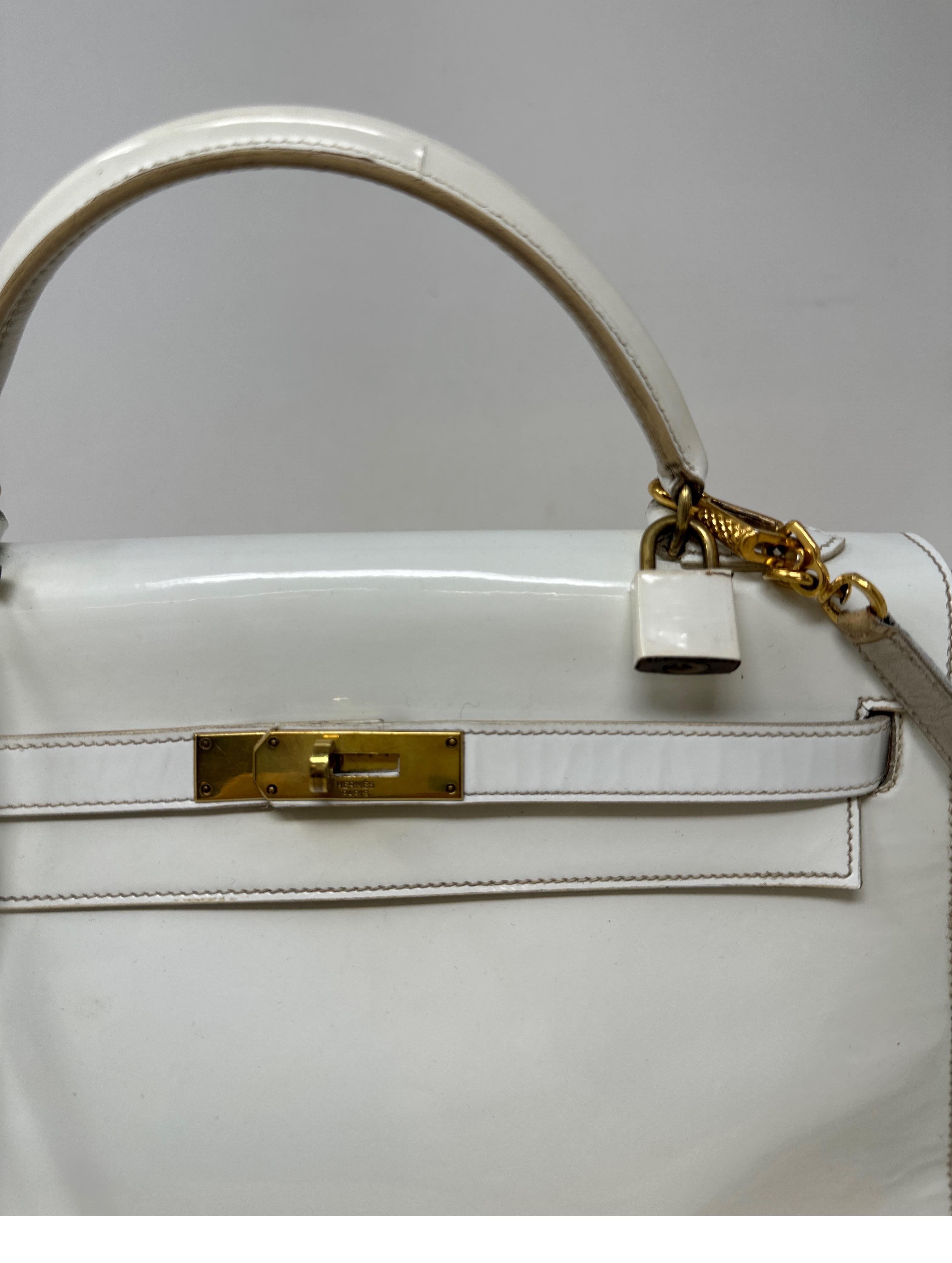 Hermes Vintage White Kelly Bag  6