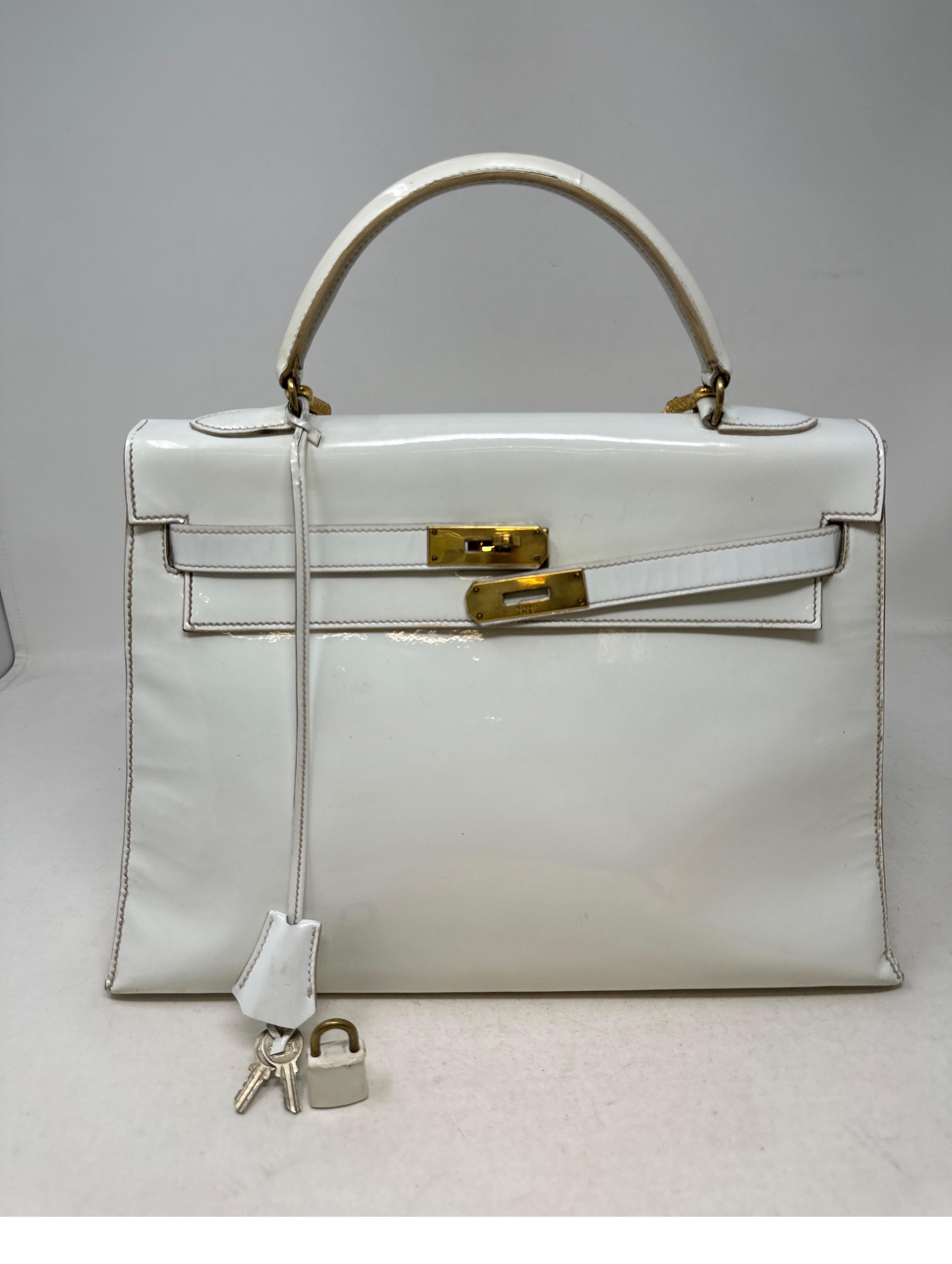 Hermes Vintage White Kelly Bag  9