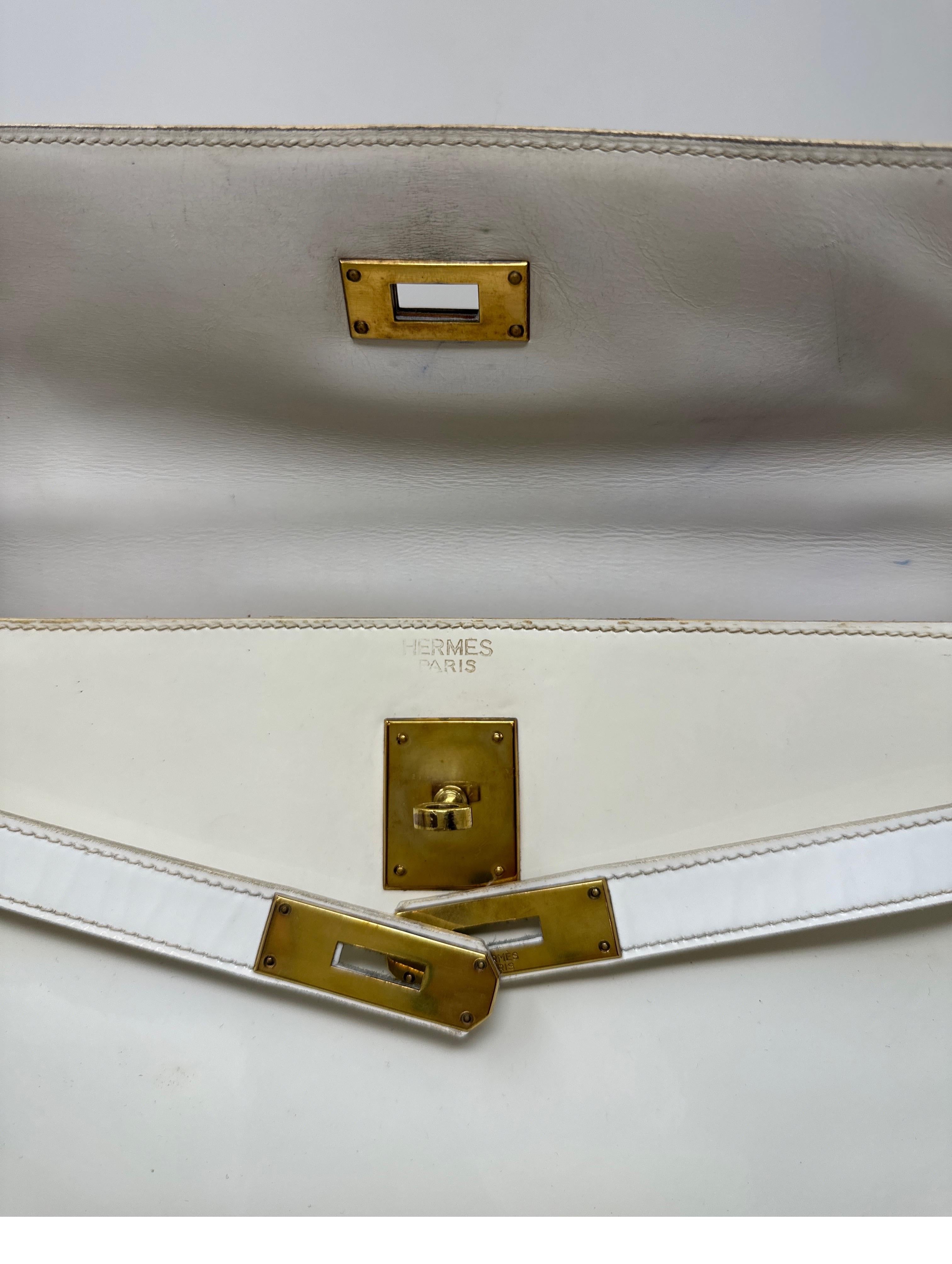 Hermes Vintage White Kelly Bag  11