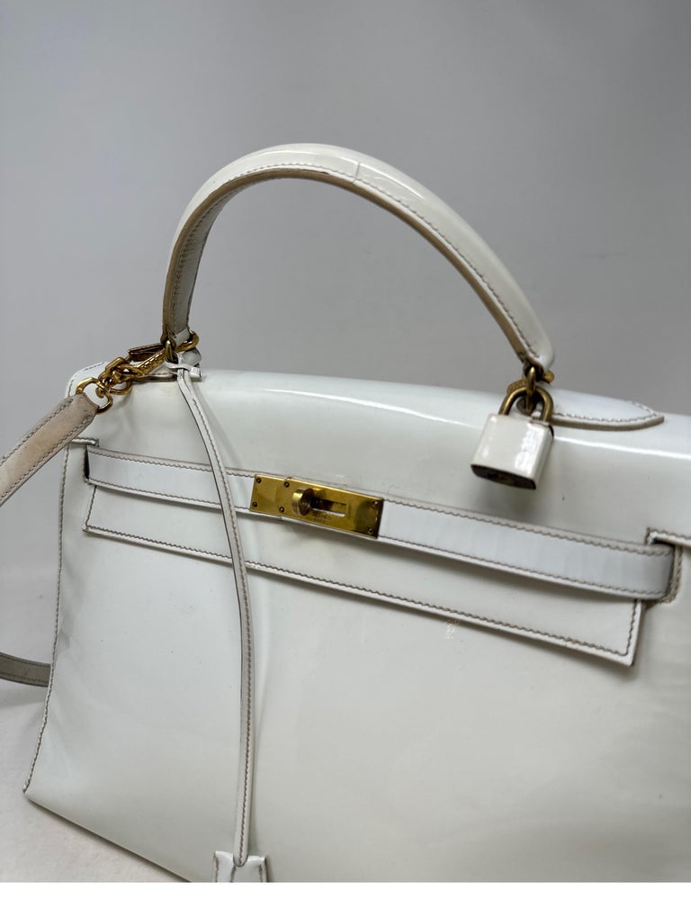 Hermes Vintage White Kelly Bag at 1stDibs