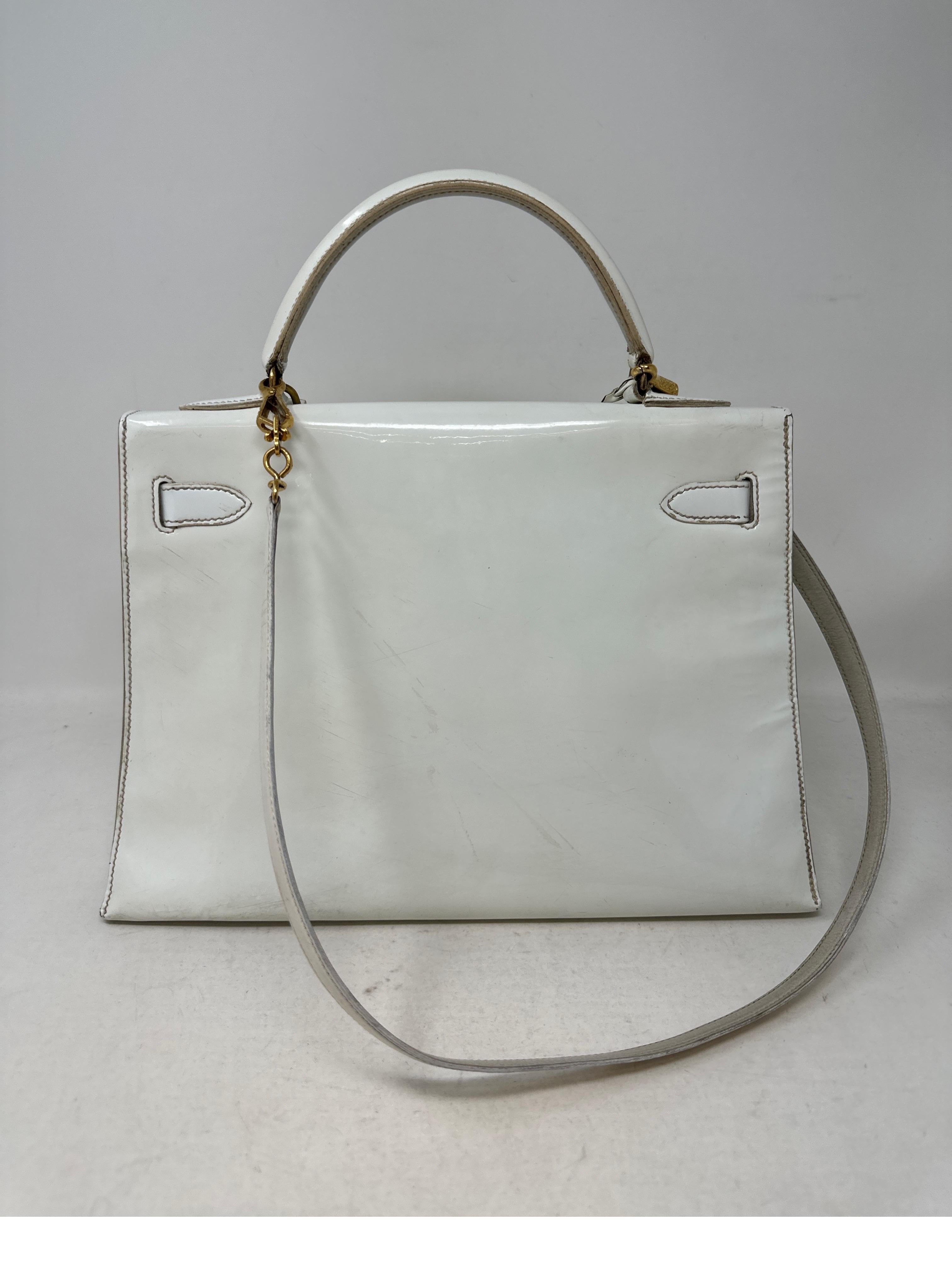 Hermes Vintage White Kelly Bag  2
