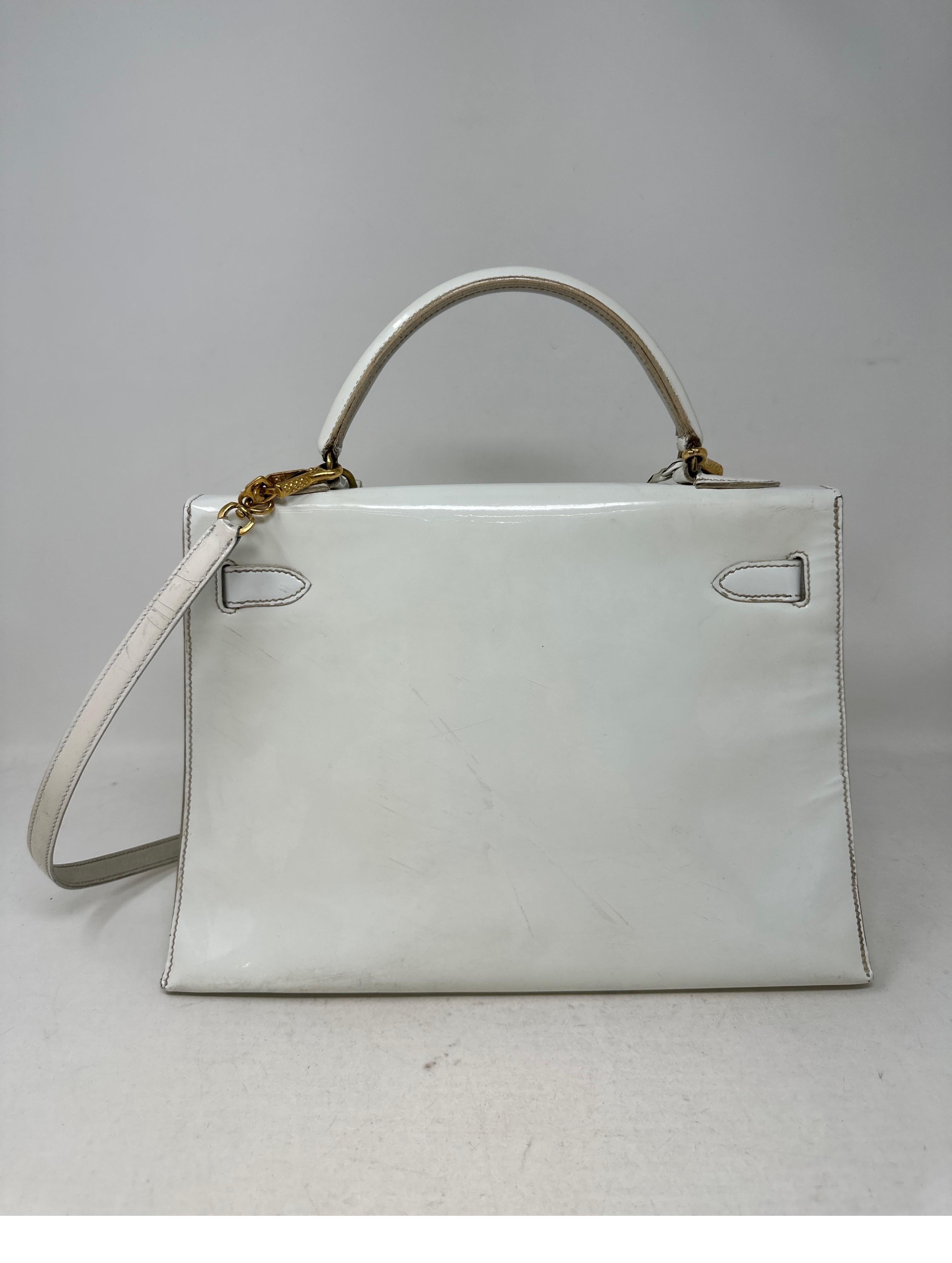 Hermes Vintage White Kelly Bag  3