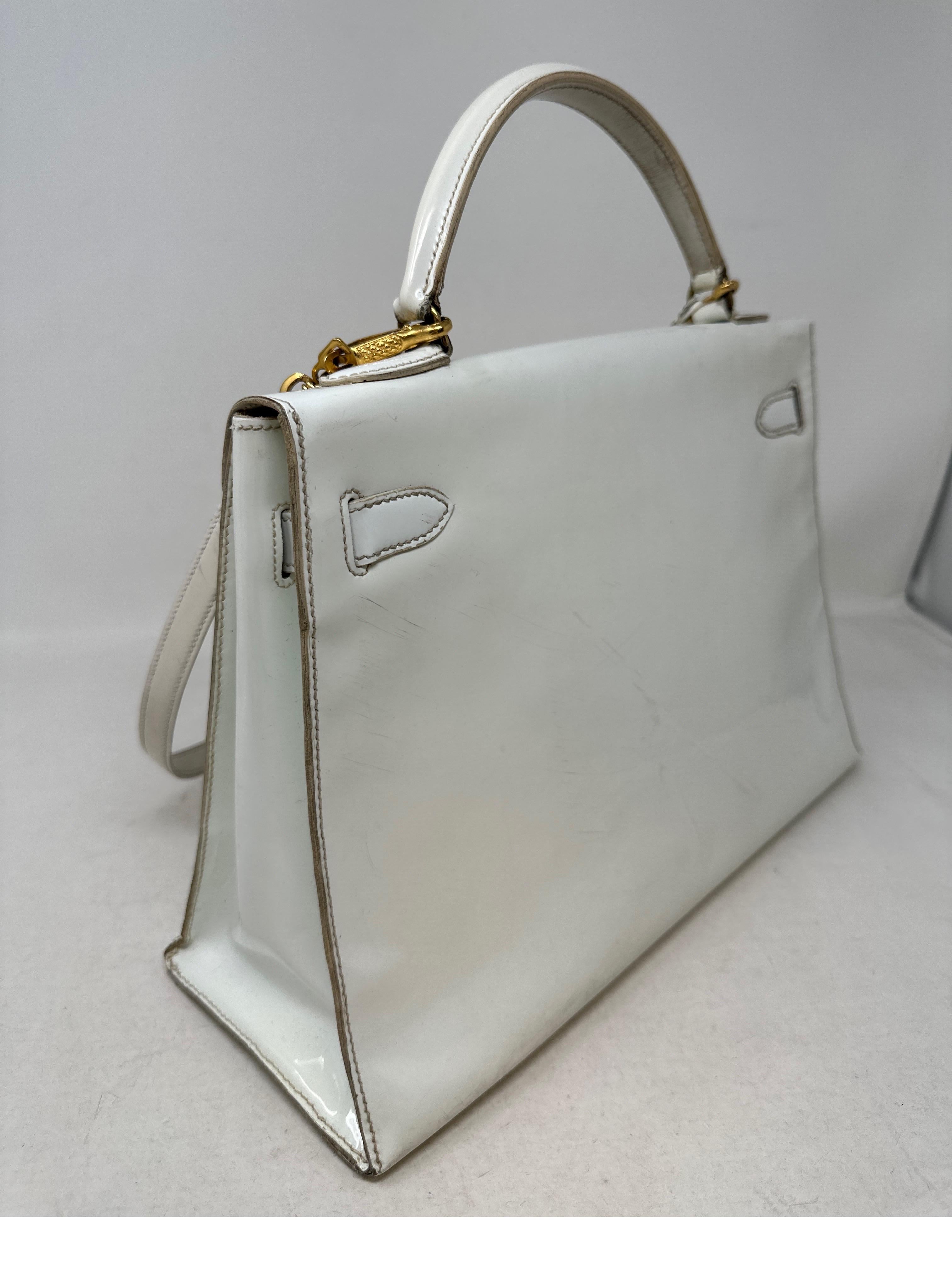 Hermes Vintage White Kelly Bag  5