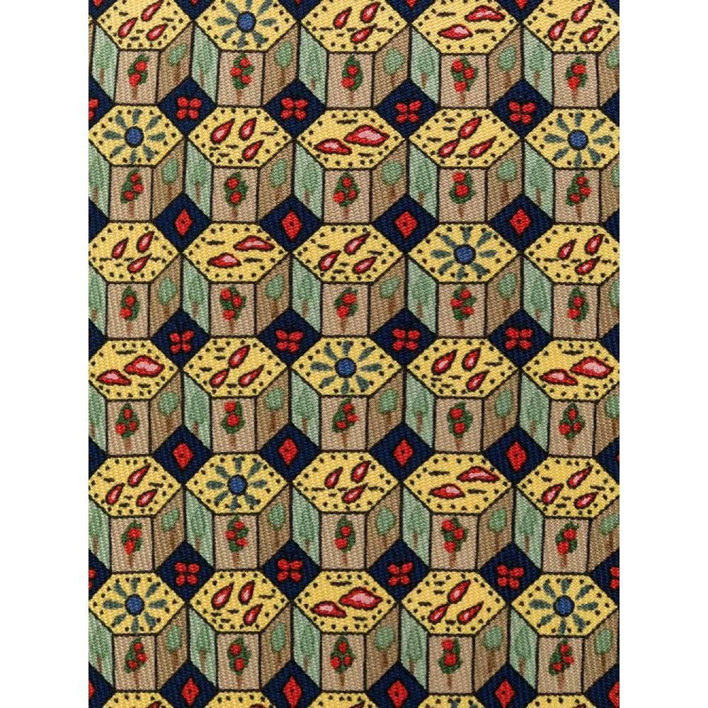 Hermès yellow silk 2000s tie with multicolor geometric pattern. Pointed design model.

Measurements
Width: 9 cm

Product code: A8180

Composition: 100% Silk

Made in: France

Condition: Very good conditions