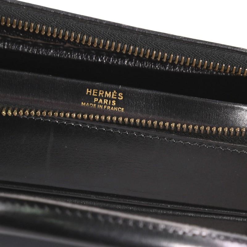 Hermes Vintage Zip Around Briefcase Box Calf Medium 4