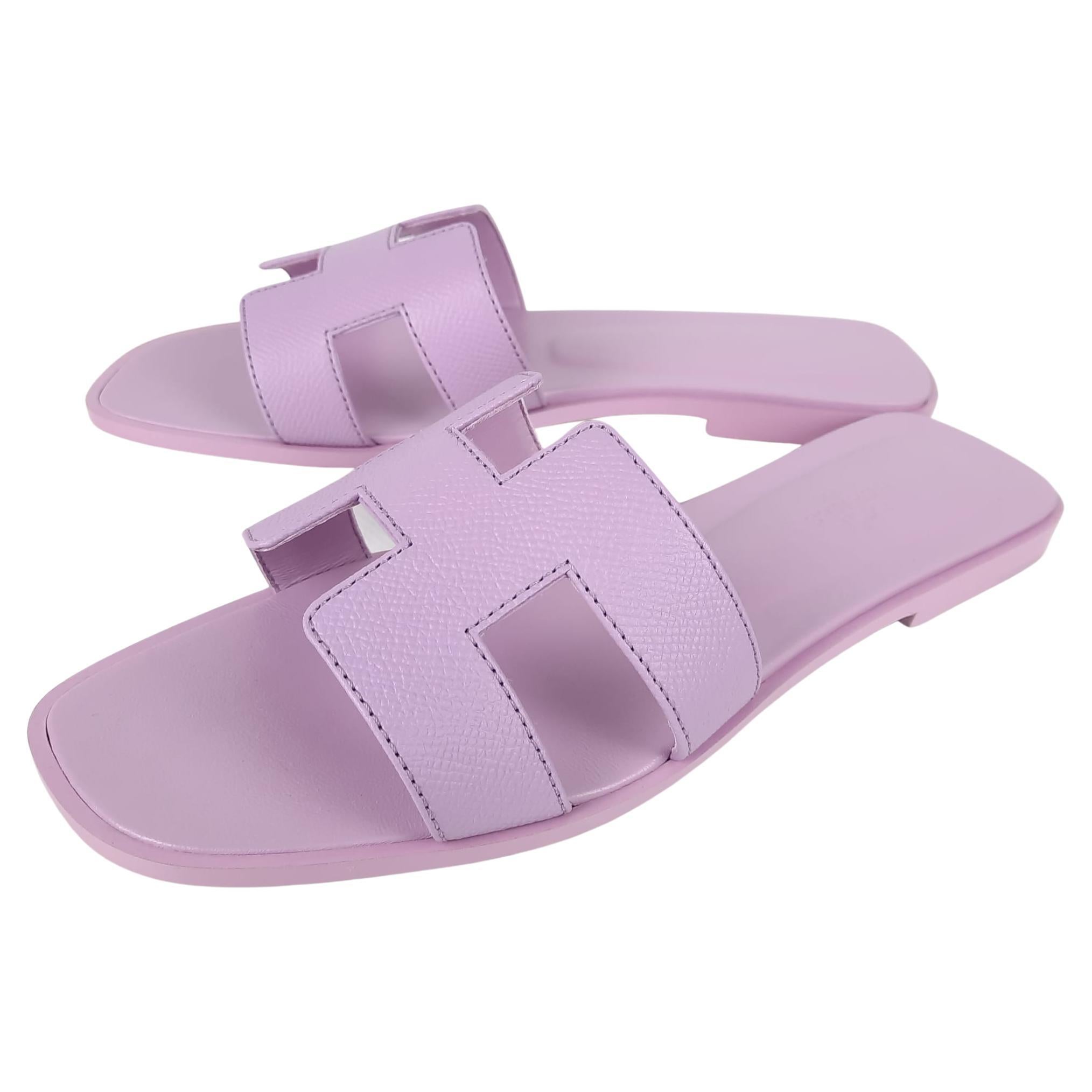 Hermes Violet Améthyste Oran sandal Size 38 EU