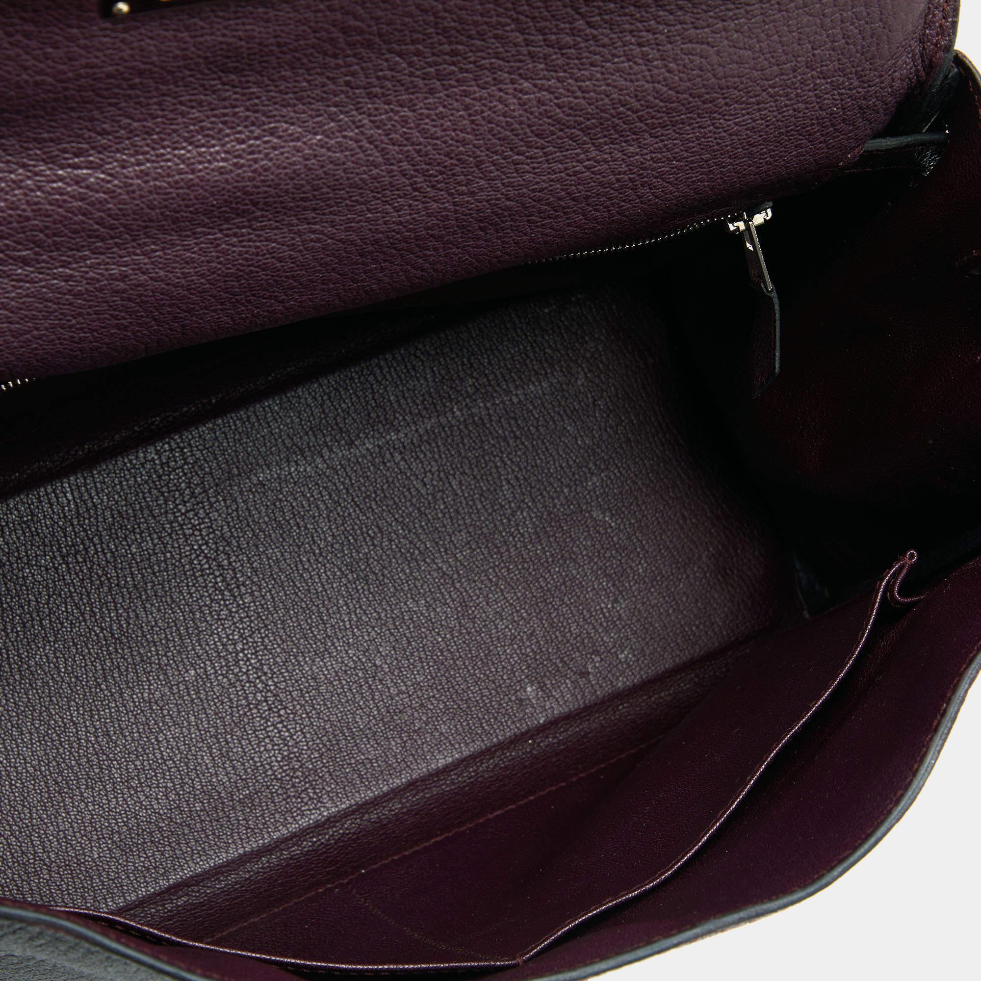Hermes Violet Chevre de Coromandel Leather Palladium Plated Kelly 32 Bag 6