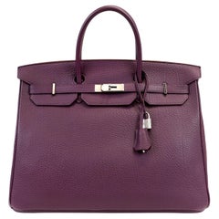 Hermès Violet Clemence 50 cm Travel Birkin