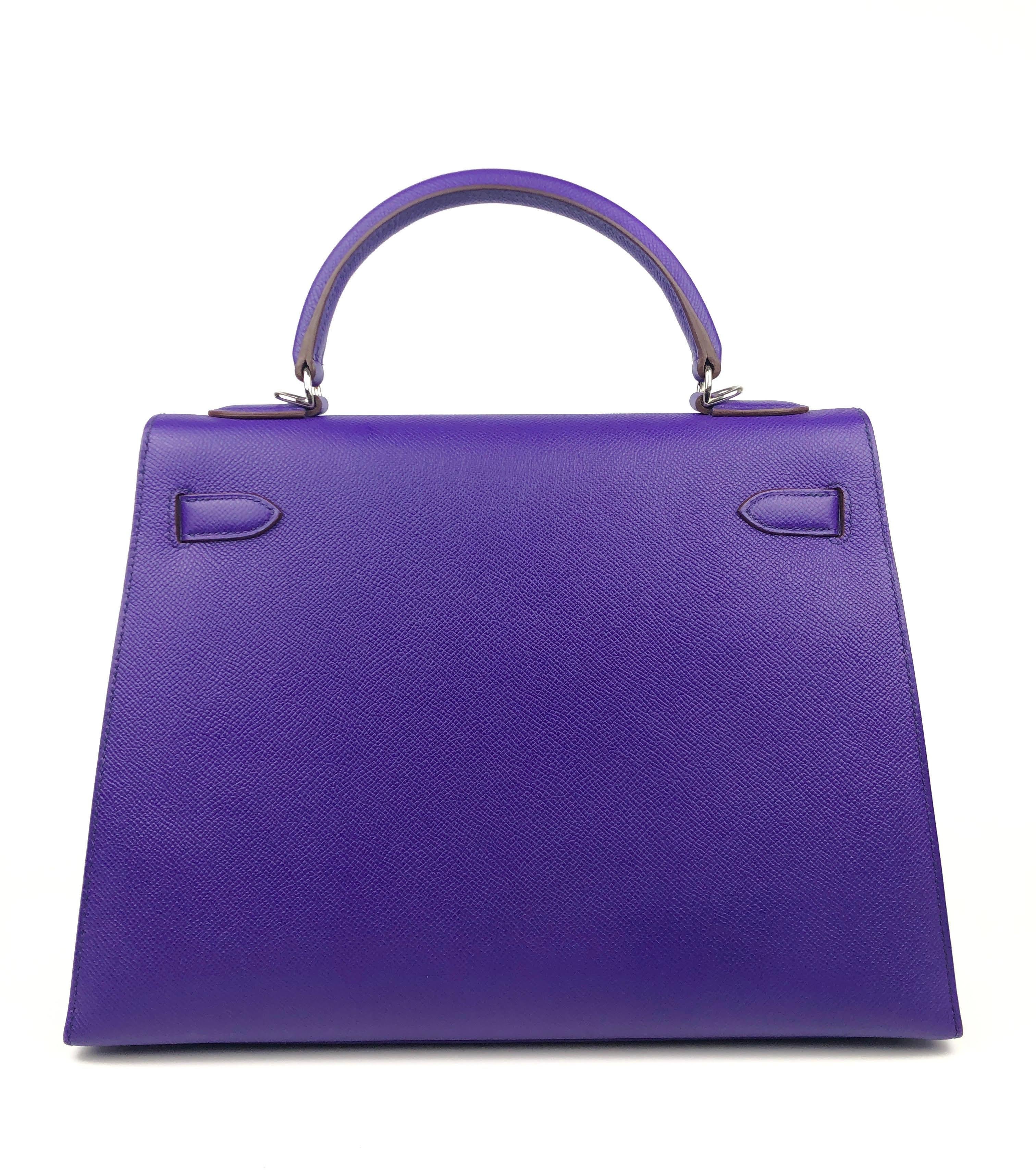 Hermès Violett Epsom 32 cm Kelly Sellier im Zustand „Neu“ im Angebot in Palm Beach, FL