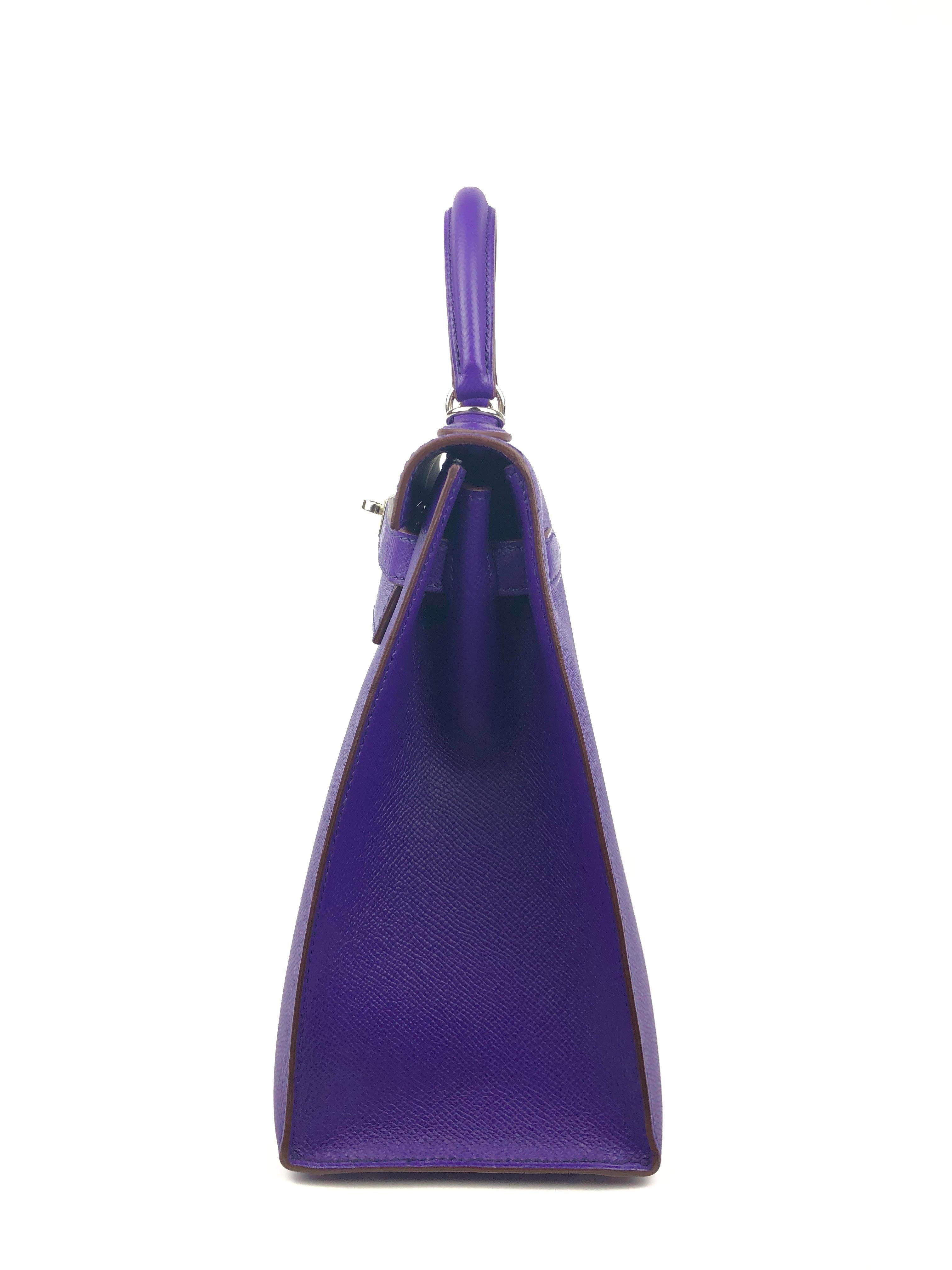 Hermès Violett Epsom 32 cm Kelly Sellier im Angebot 1