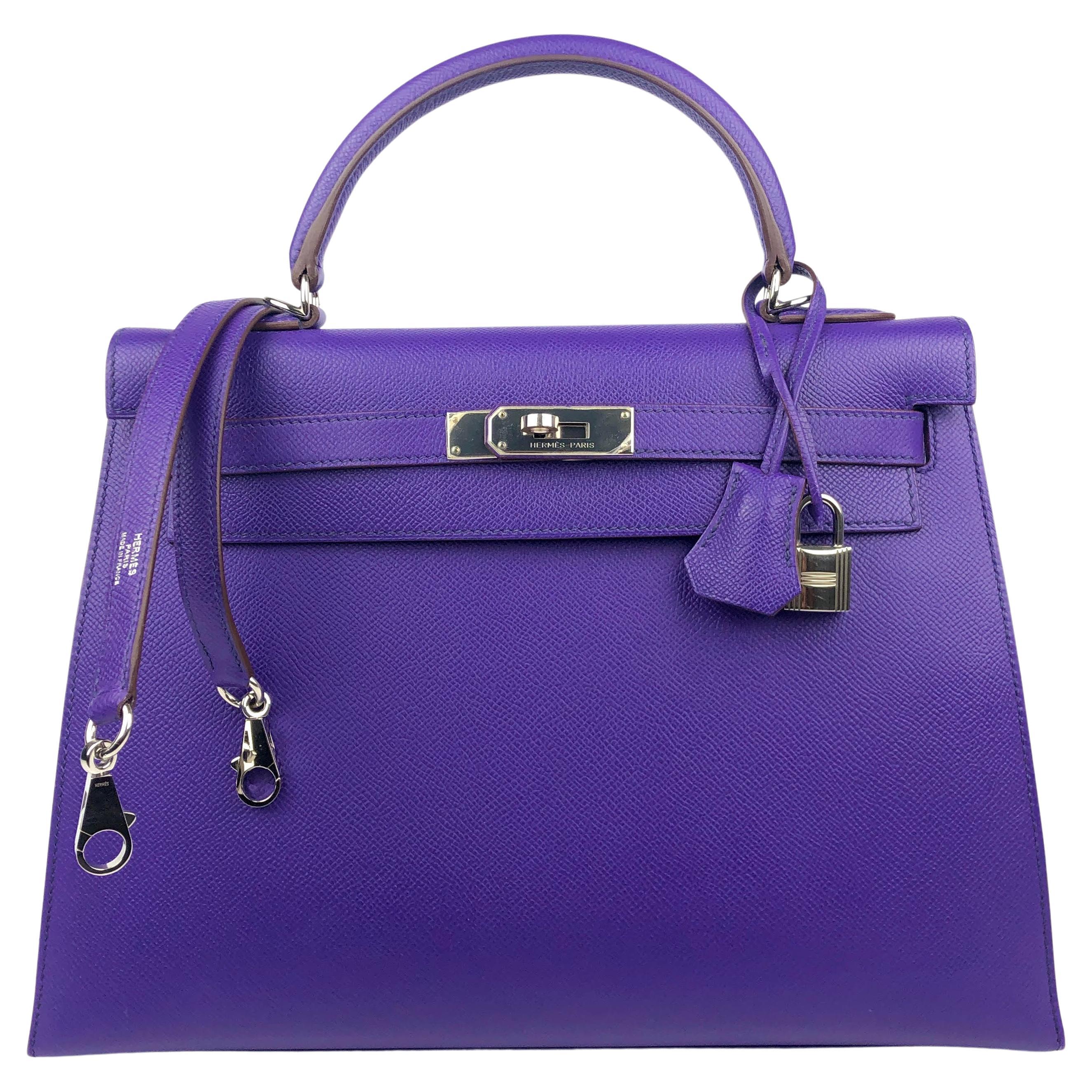 Hermès Violet Epsom 32 cm Kelly Sellier