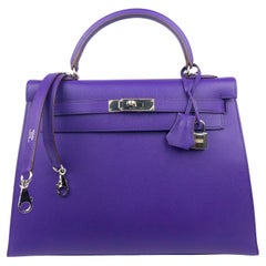 Hermès Violett Epsom 32 cm Kelly Sellier