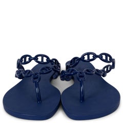 HERMES Violett Iris lila Gummi ISLAND CHAINE D'ANCRE Sandalen Schuhe 39
