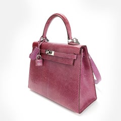 Hermès Violet Lizard Sellier Kelly 25 PHW