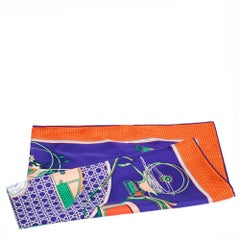 Hermes Violet & Orange Transformation Cars Silk Twill Square Scarf