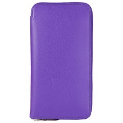 HERMES Violet purple Epsom leather AZAP CLASSIC Wallet