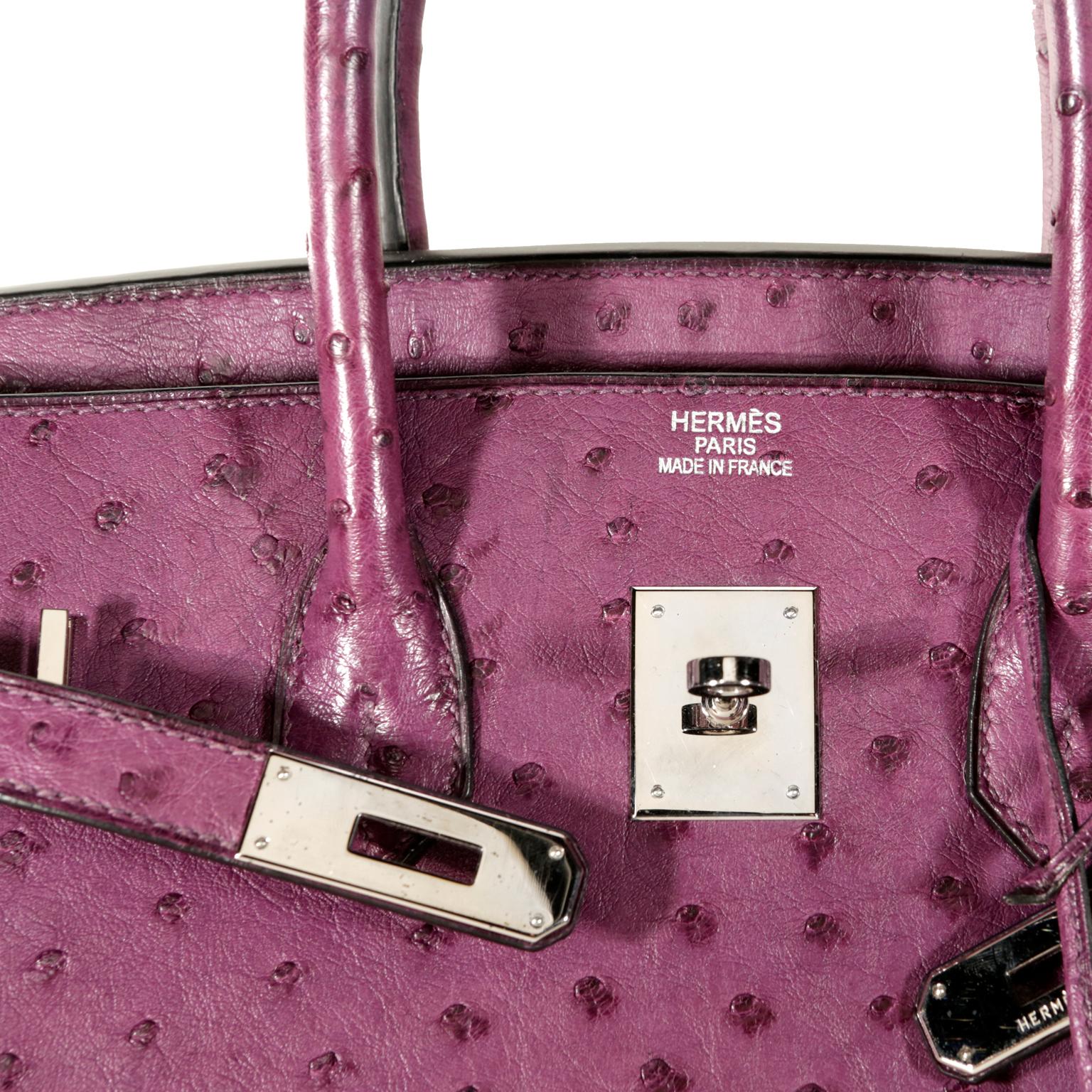 Women's Hermès Violine Ostrich 35 cm Birkin Bag