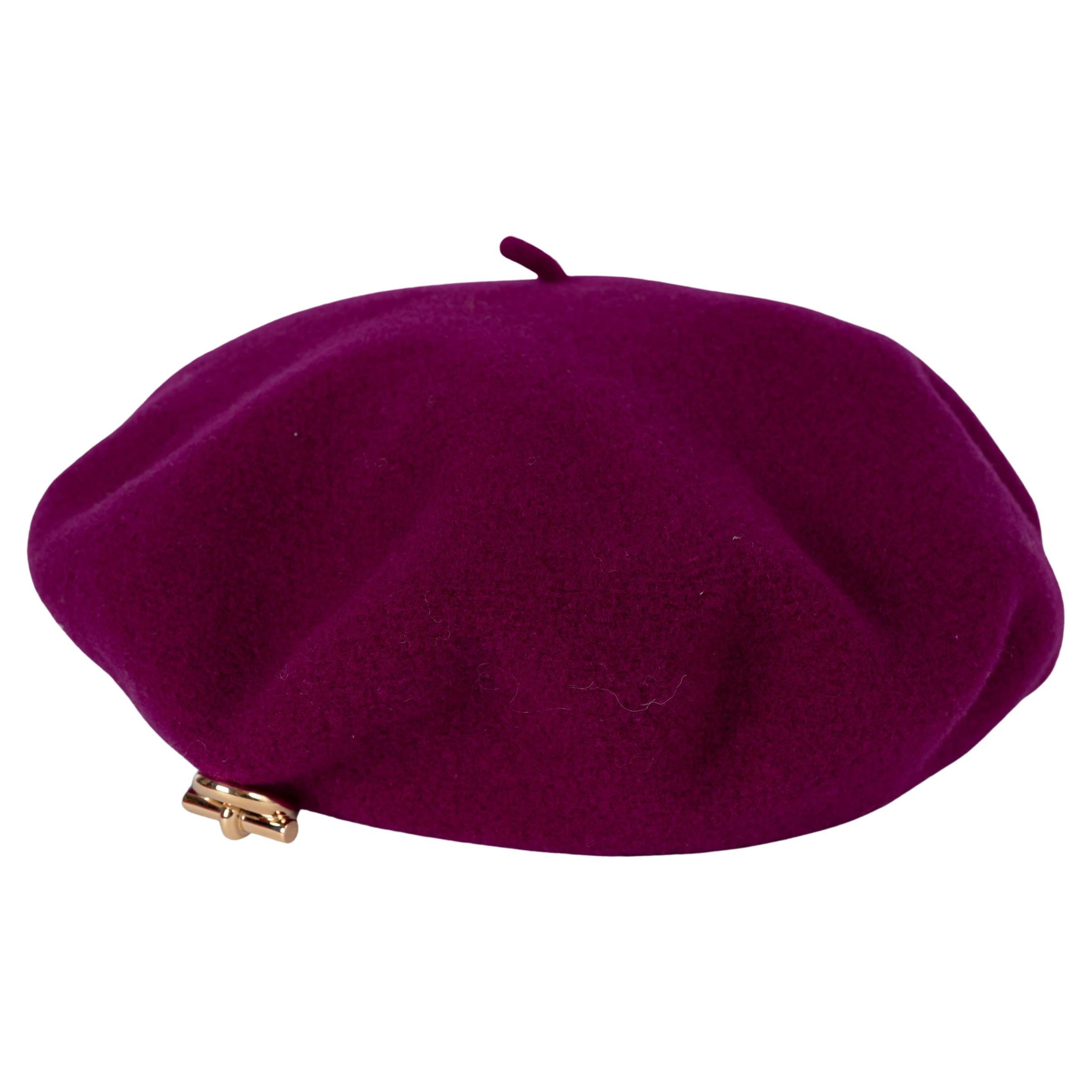 Cappello berretto HERMES Violine in feltro di coniglio viola BONNIE SAILOR 56 in vendita