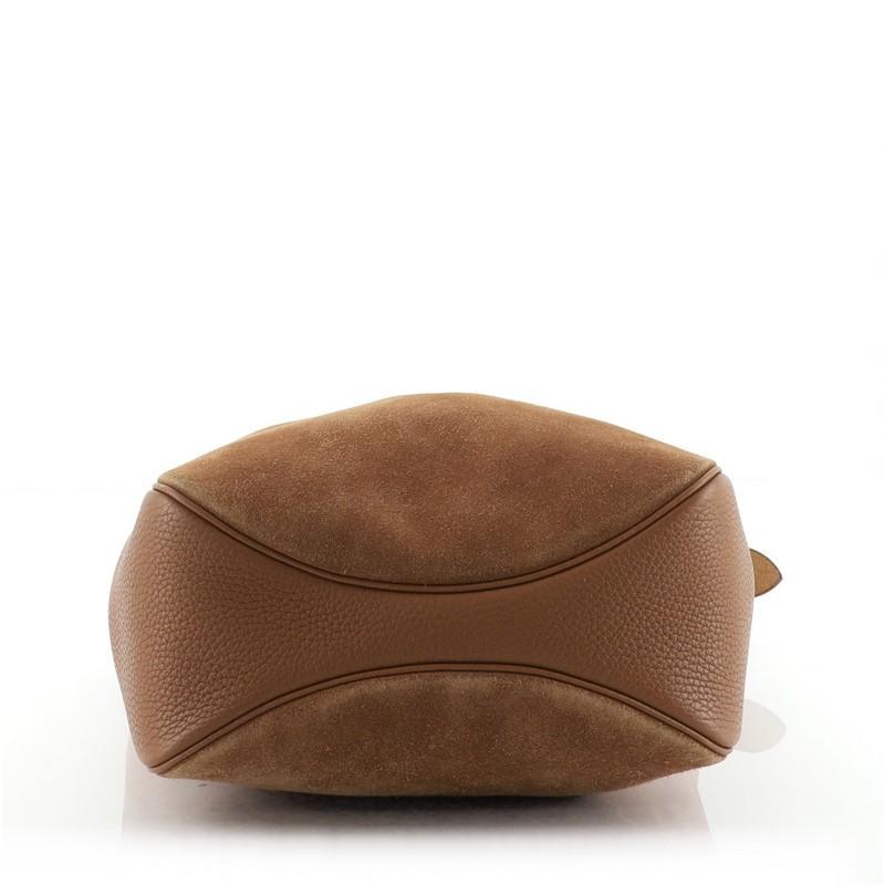 Brown Hermes Virevolte Bag Doblis Suede with Clemence 24