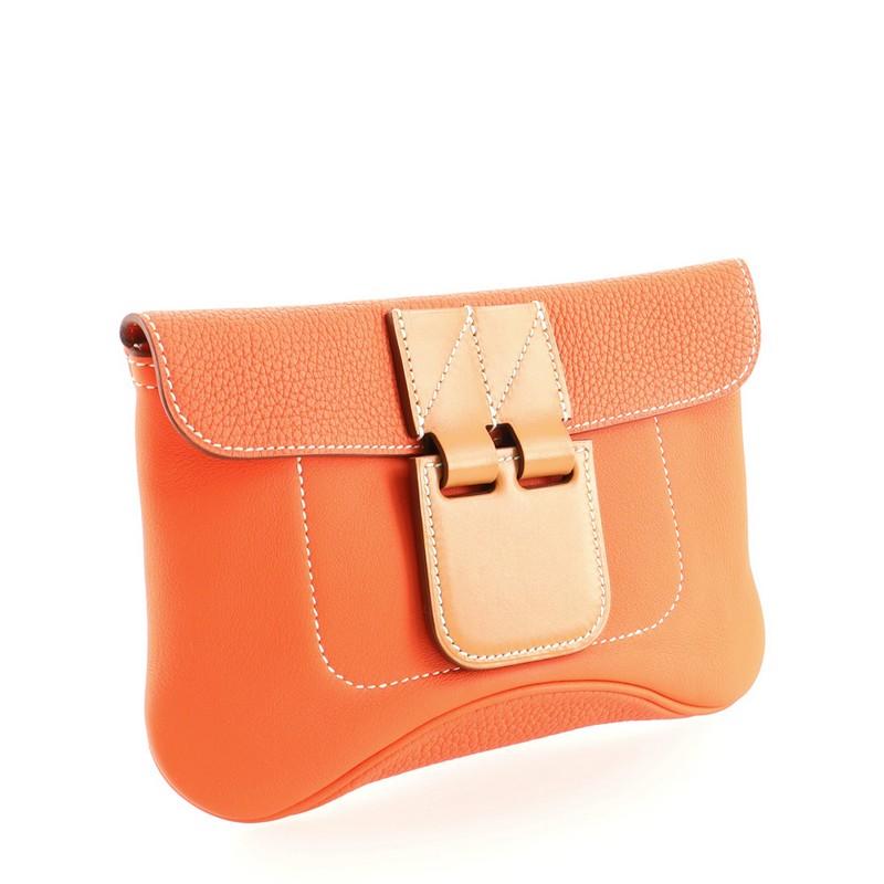 Orange Hermes Virevolte Clutch Swift with Clemence and Vache Hunter 21