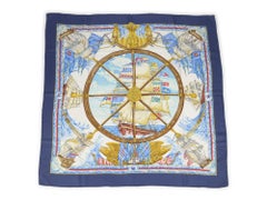 Hermès "Vive le Vent" Blue Silk Scarf