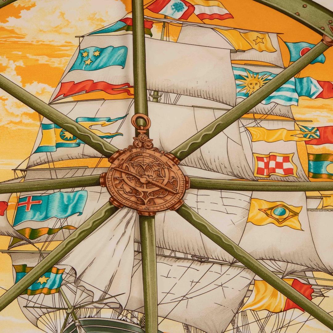 Sciarpa in seta di Hermès Vives Le Vent In condizioni buone in vendita a London, GB