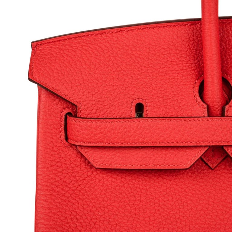 Hermes Vivid Capucine Red Togo Gold Hardware Birkin 35 Bag For Sale at ...