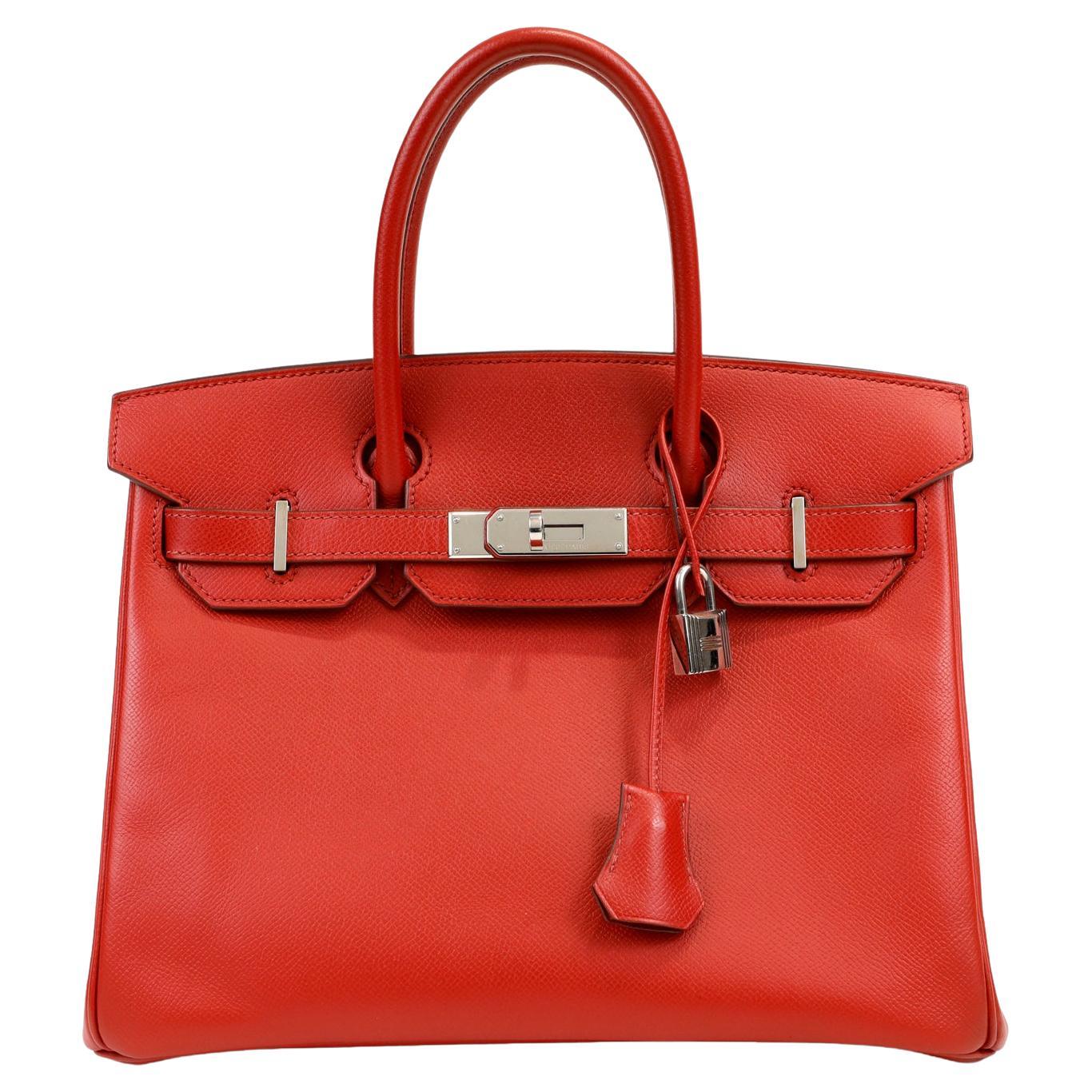 Hermès Vivid Red Epsom 30 cm Birkin Bag