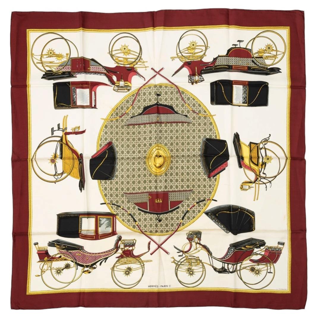 Hermès  Sciarpa 'Voitures à Transformation' in seta carré