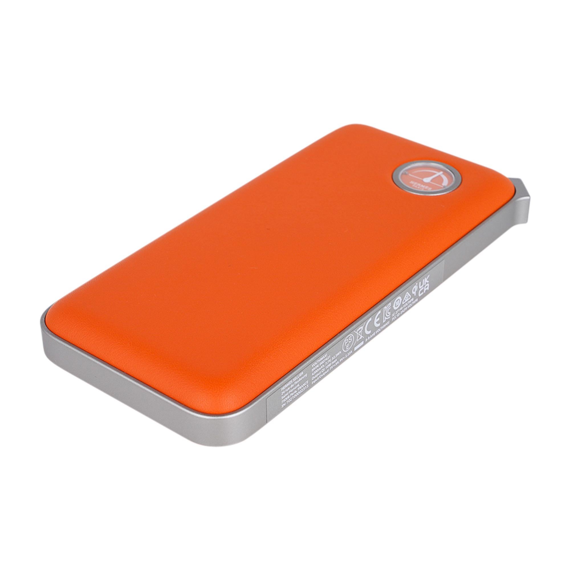 Red Hermes Volt'H Maxi Power Bank Orange New w/ Box