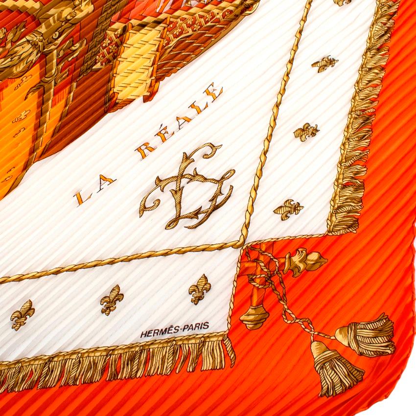 Hermes Vue De Carrosse de la Galere la Reale Plisse Silk Scarf 90 1