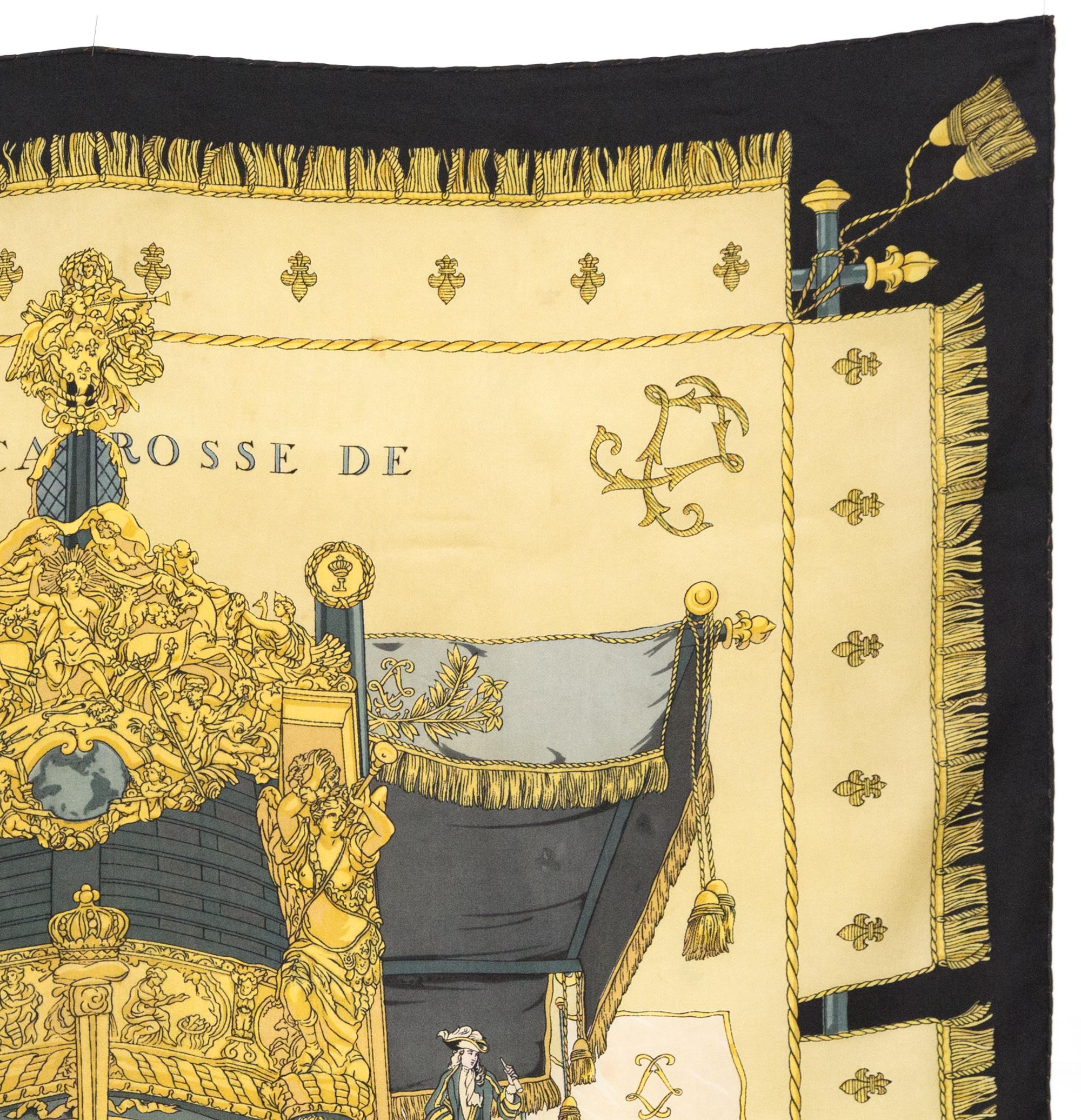 Pañuelo de seda Hermes Vue du Carrosse La Galere... by H Grygkar en Bueno estado para la venta en Paris, FR
