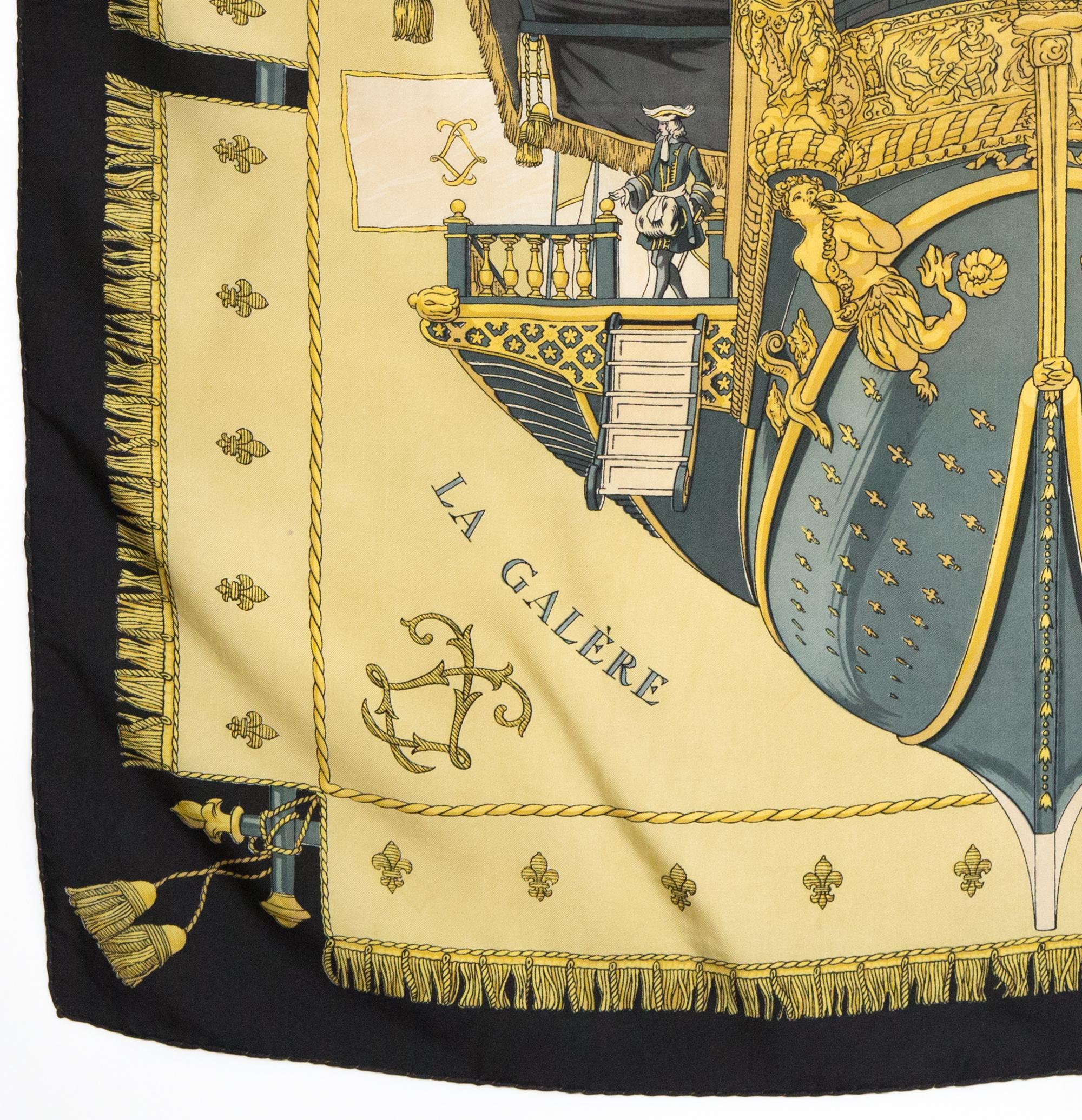 Femenino o masculino Pañuelo de seda Hermes Vue du Carrosse La Galere... by H Grygkar en venta
