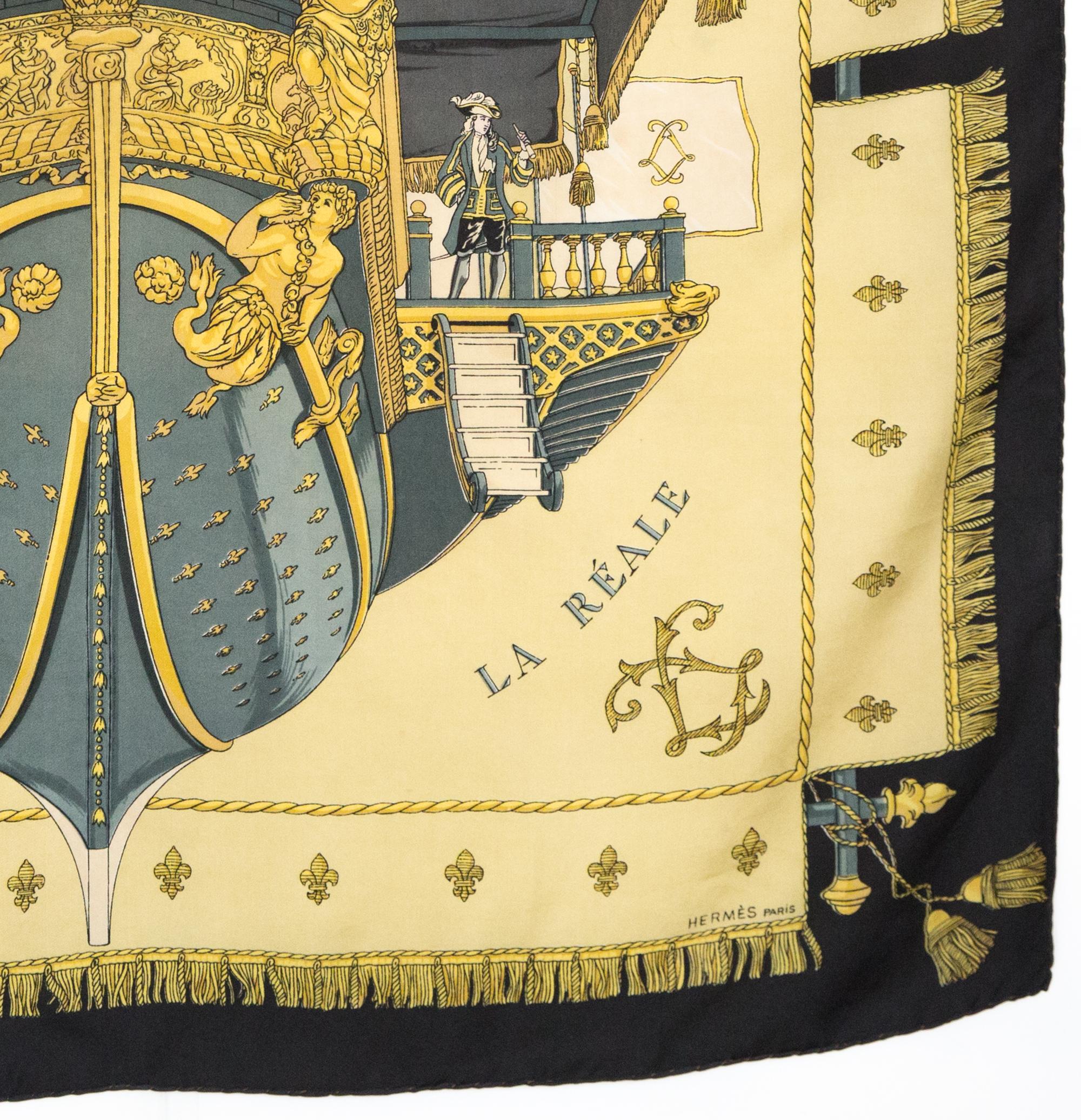 Pañuelo de seda Hermes Vue du Carrosse La Galere... by H Grygkar en venta 1