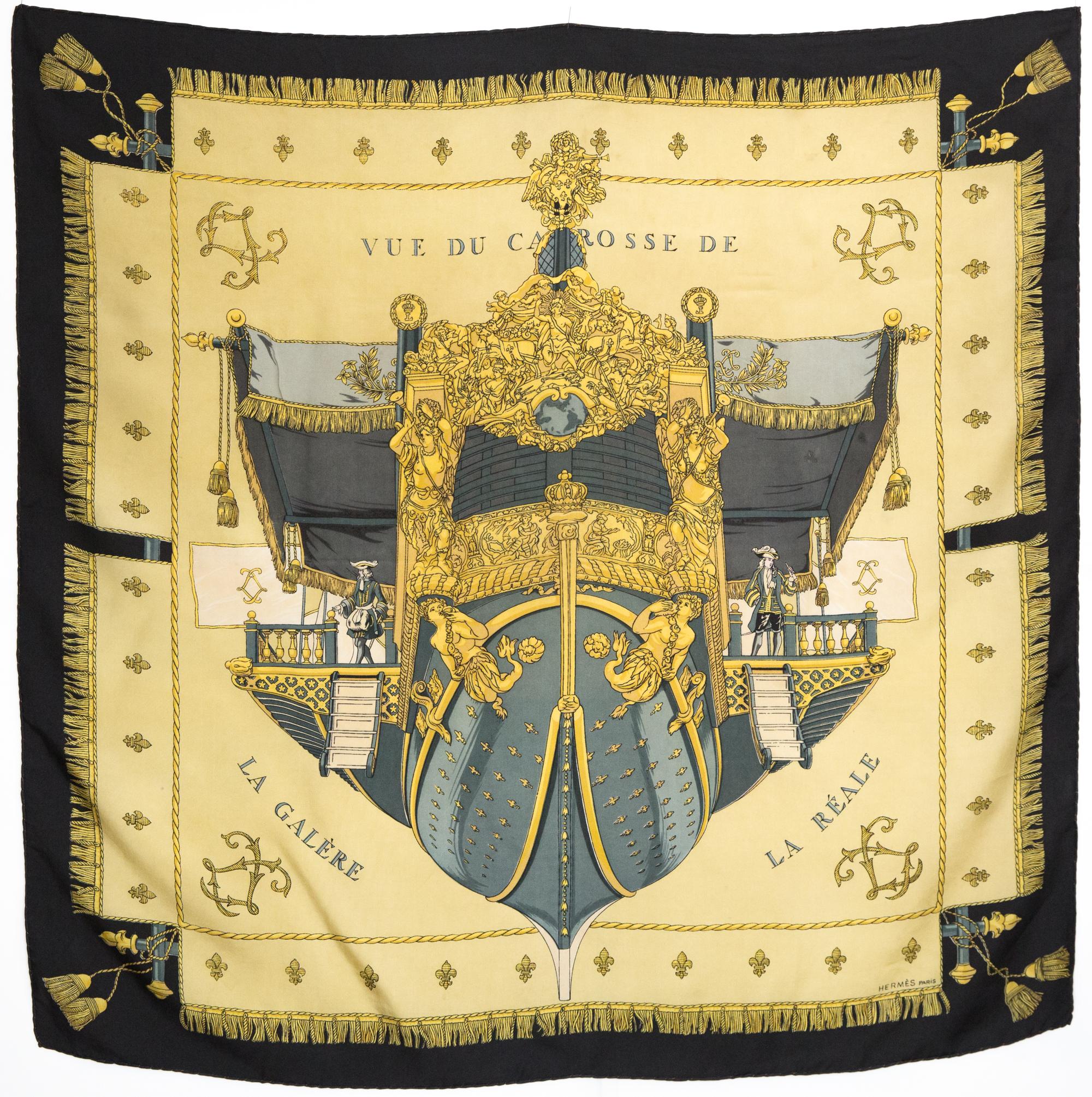 Pañuelo de seda Hermes Vue du Carrosse La Galere... by H Grygkar en venta 2